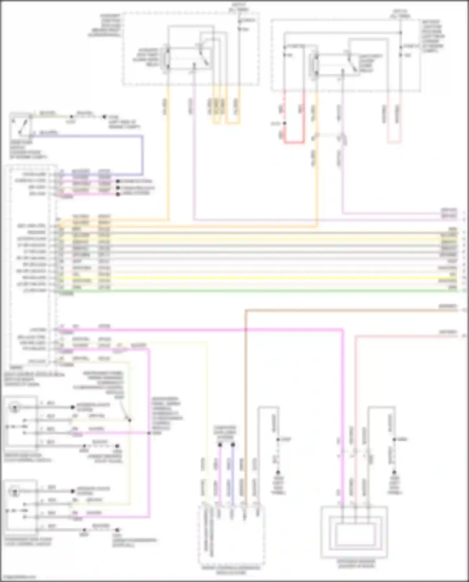 Tourneo Connect Ford II (2013-2018): Power door locks circuit, w/o door module (1 of 3)