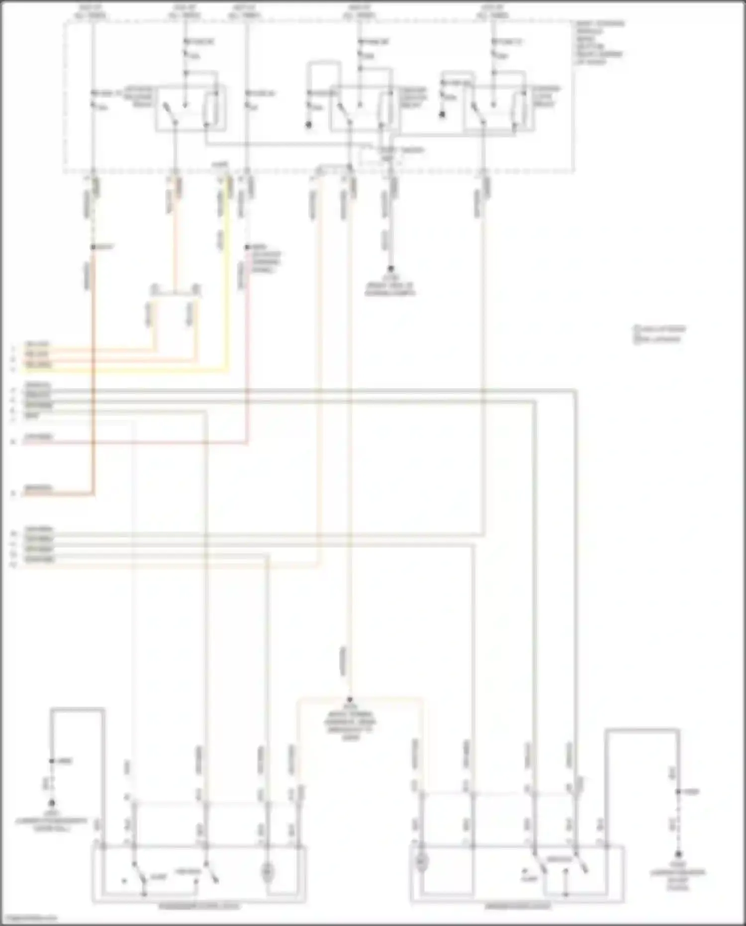 Tourneo Connect Ford II (2013-2018): Power door locks circuit, w/o door module (3 of 3)