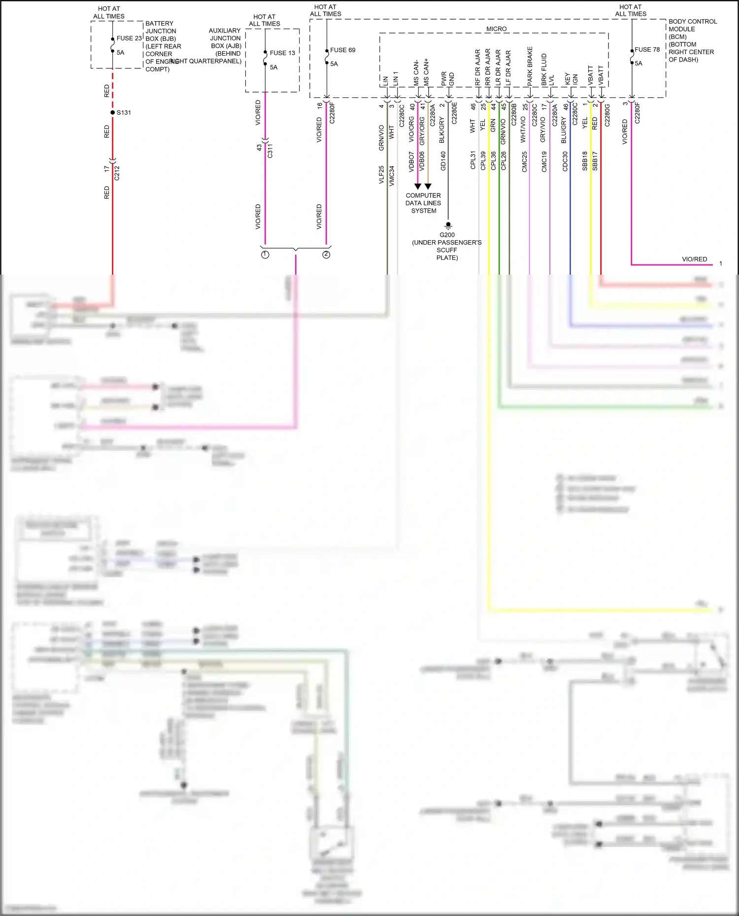 Ford Tourneo Connect II (2013-2018) multi- function switch wiring diagram  (1 of 1)