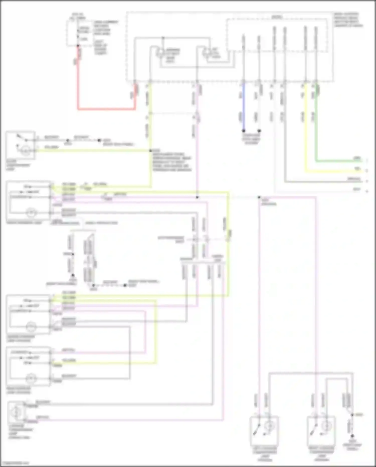 Transit Connect Ford II facelift (2018-2024): Courtesy lamps circuit (1 of 2)