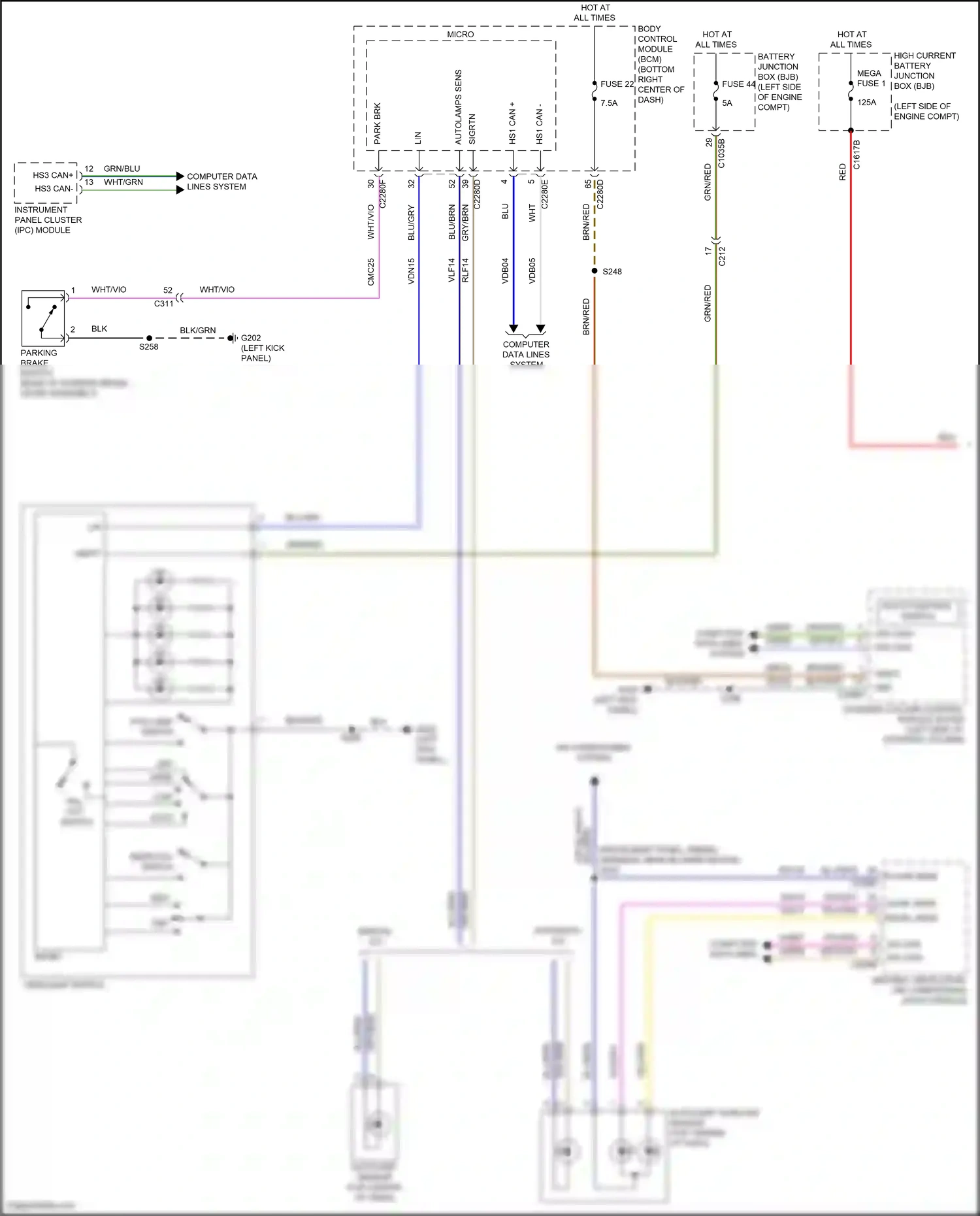 Ford Transit Connect II facelift (2018-2024) multi- function switch wiring diagram  (4 of 4)