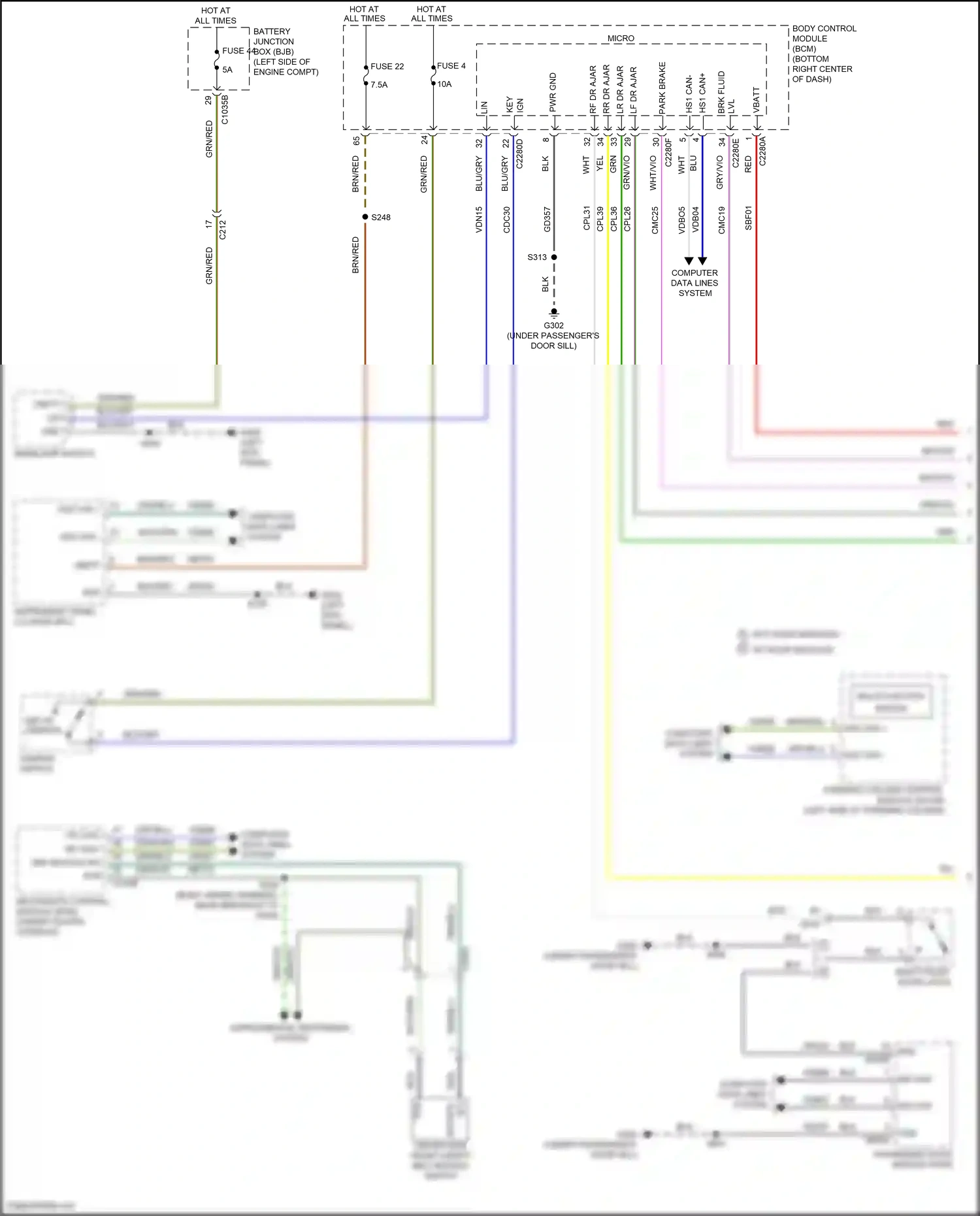 Ford Transit Connect II facelift (2018-2024) multi- function switch wiring diagram  (1 of 4)