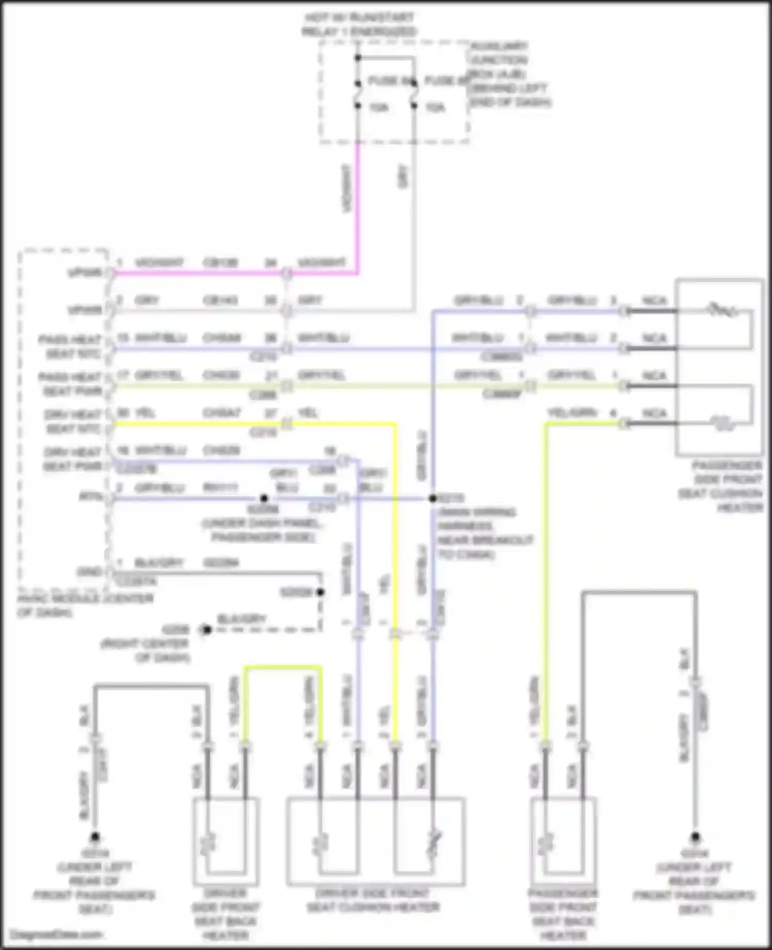 Transit Ford T8 (2023-2024): Heated seats circuit