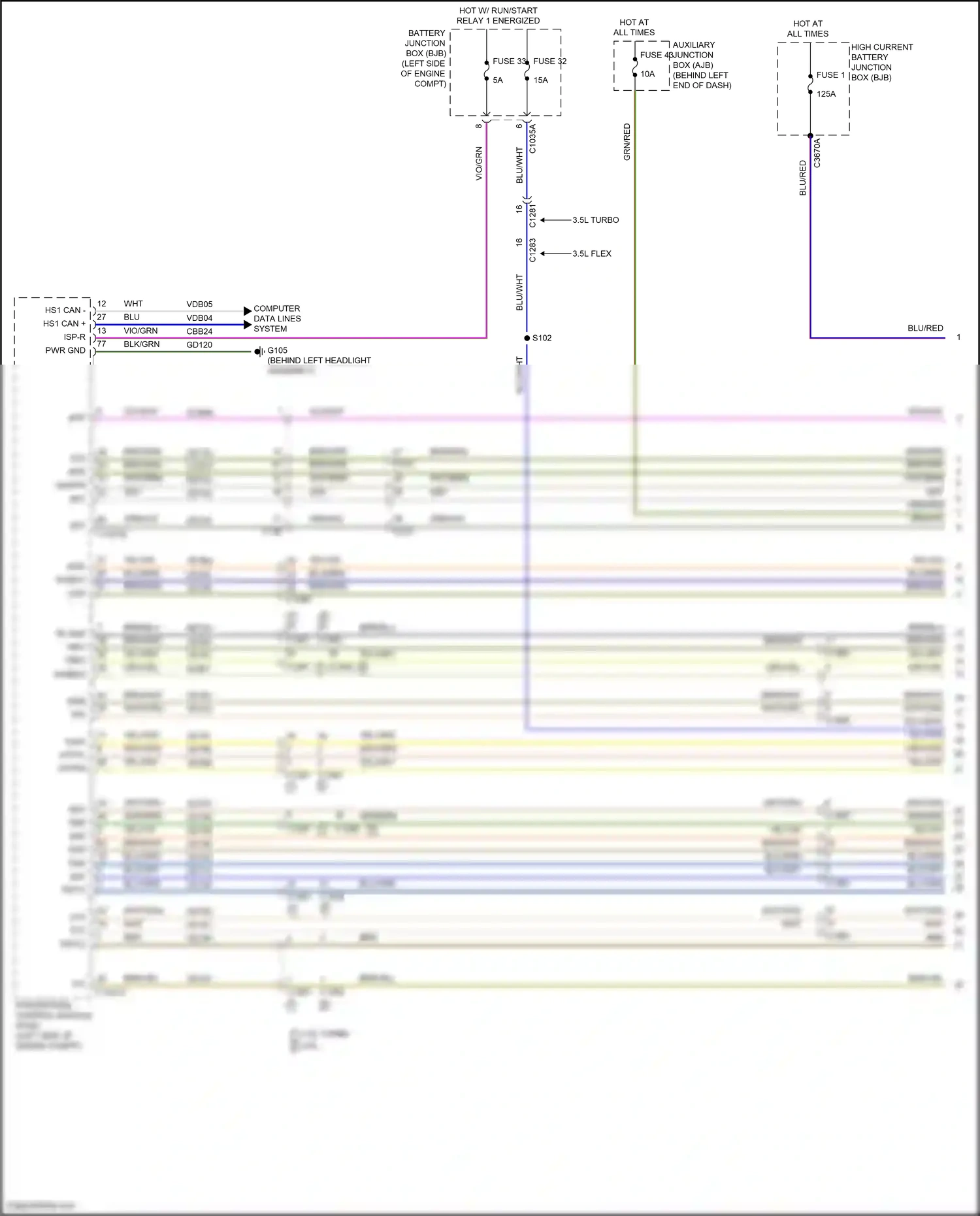 Wiring diagram blu/wht for Ford Transit T8 (2023-2024) (1 of 41)