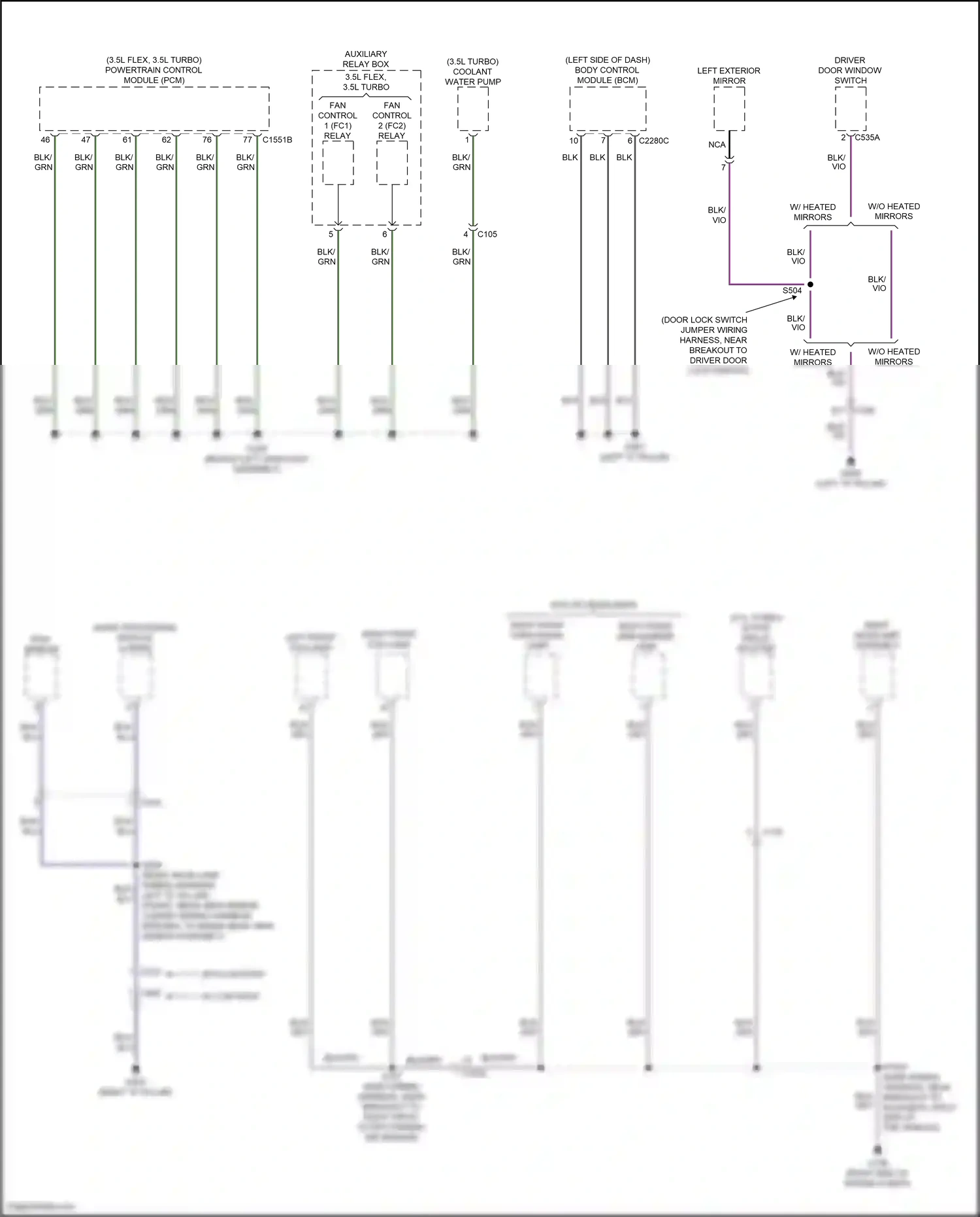 Wiring diagram driver door window switch for Ford Transit T8 (2023-2024) (1 of 4)