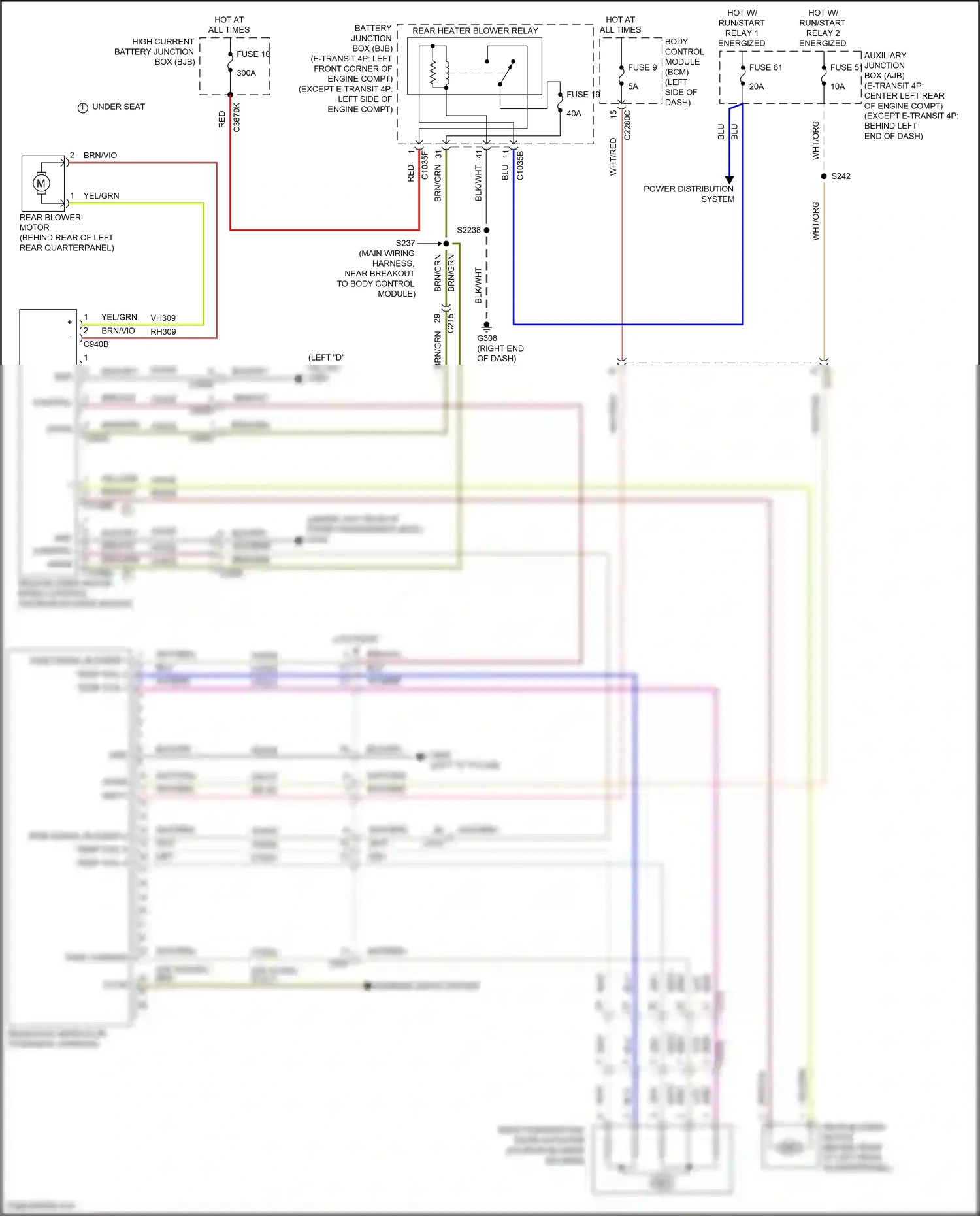 Wiring diagram fuse 61 for Ford Transit T8 (2023-2024) (3 of 3)