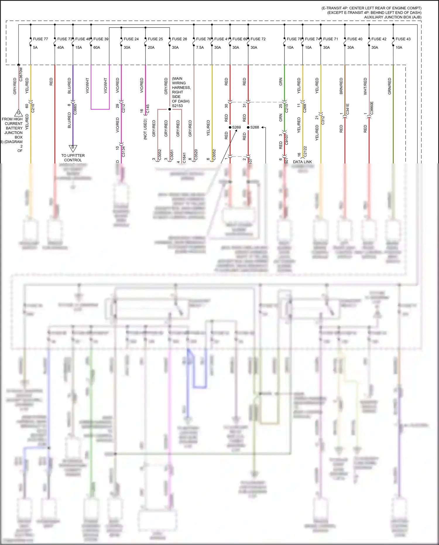 Wiring diagram fuse 73 for Ford Transit T8 (2023-2024) (1 of 2)