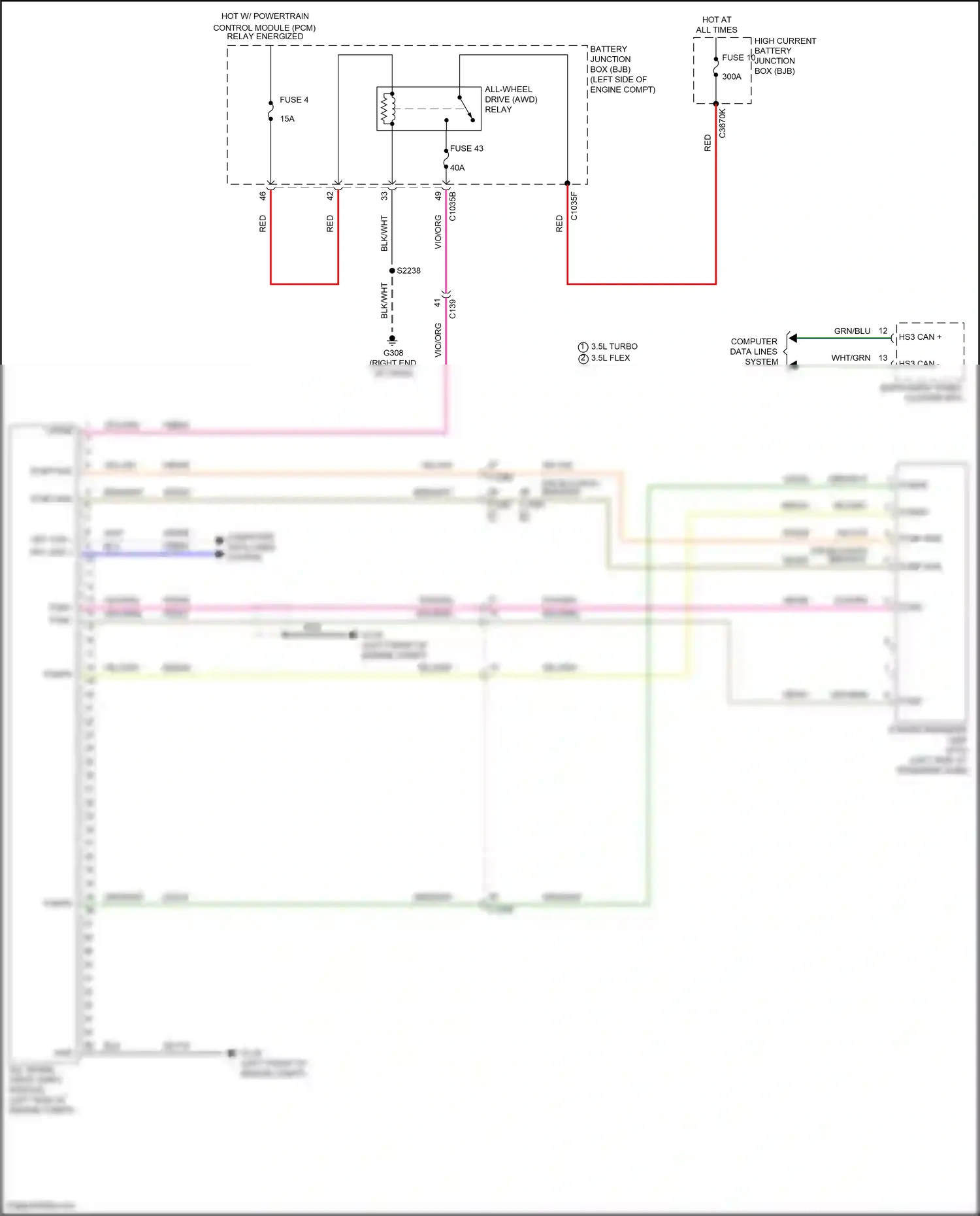 Wiring diagram grn/blu for Ford Transit T8 (2023-2024) (2 of 87)