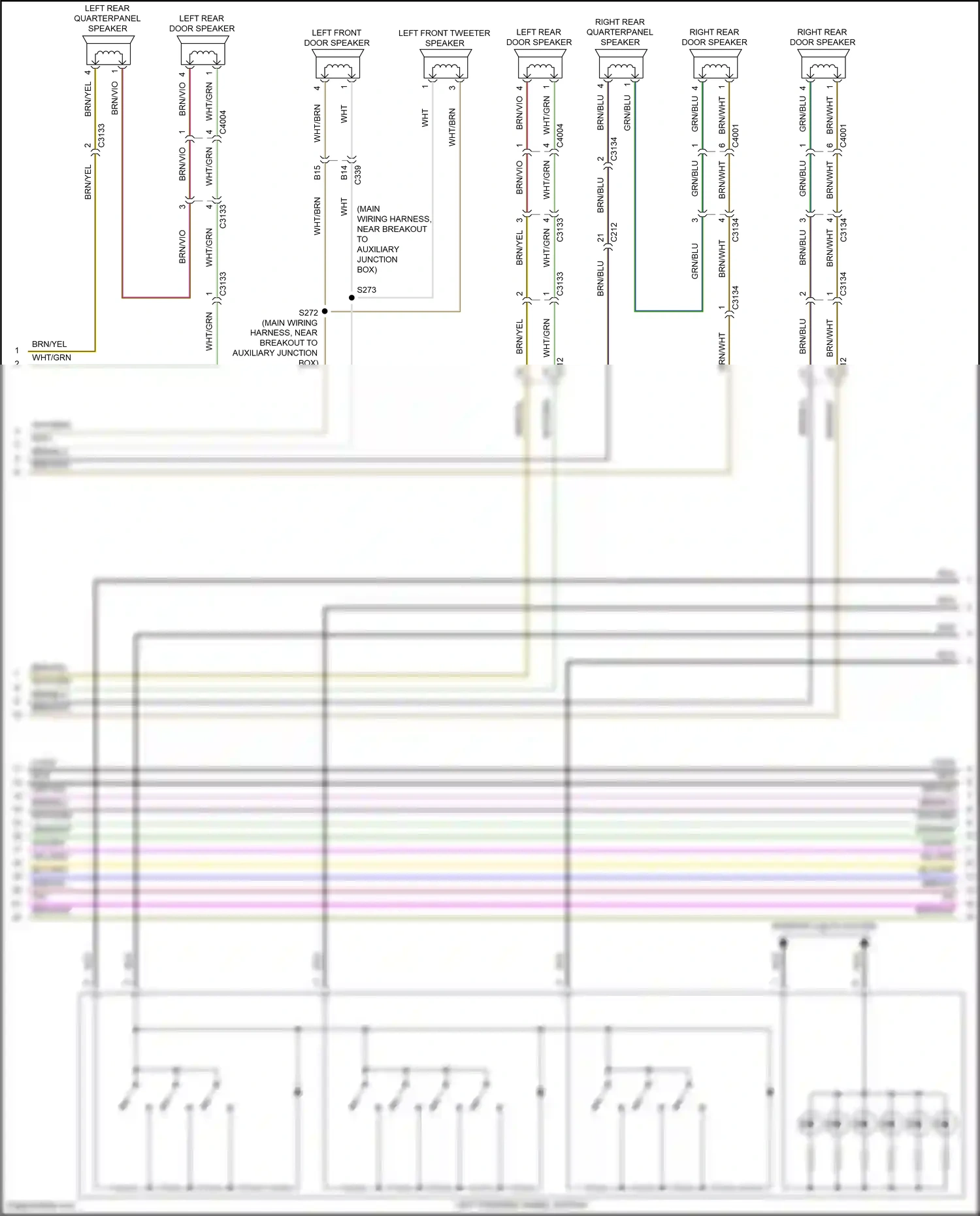 Wiring diagram left front door speaker for Ford Transit T8 (2023-2024) (3 of 6)