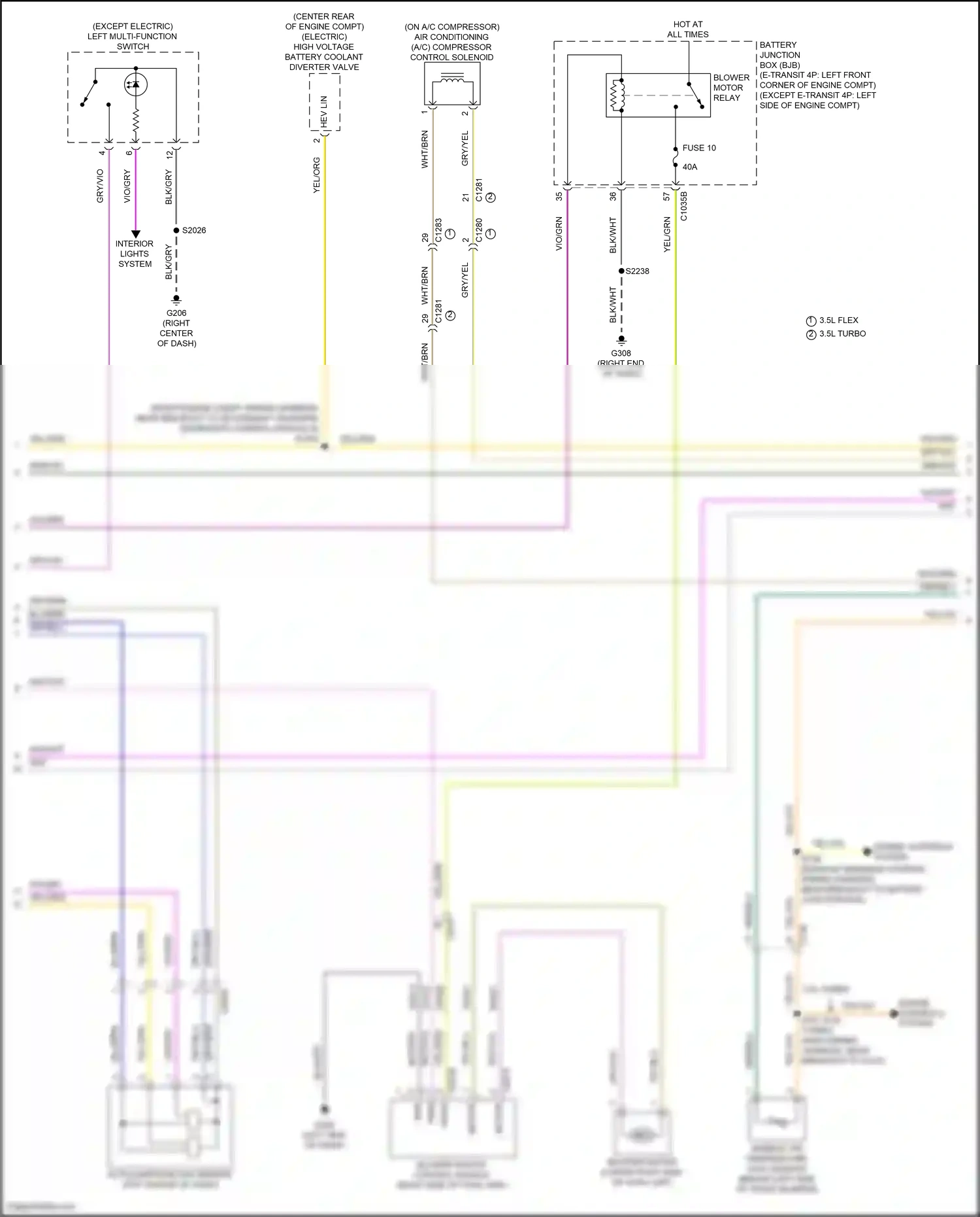 Wiring diagram left multi function switch for Ford Transit T8 (2023-2024) (2 of 7)