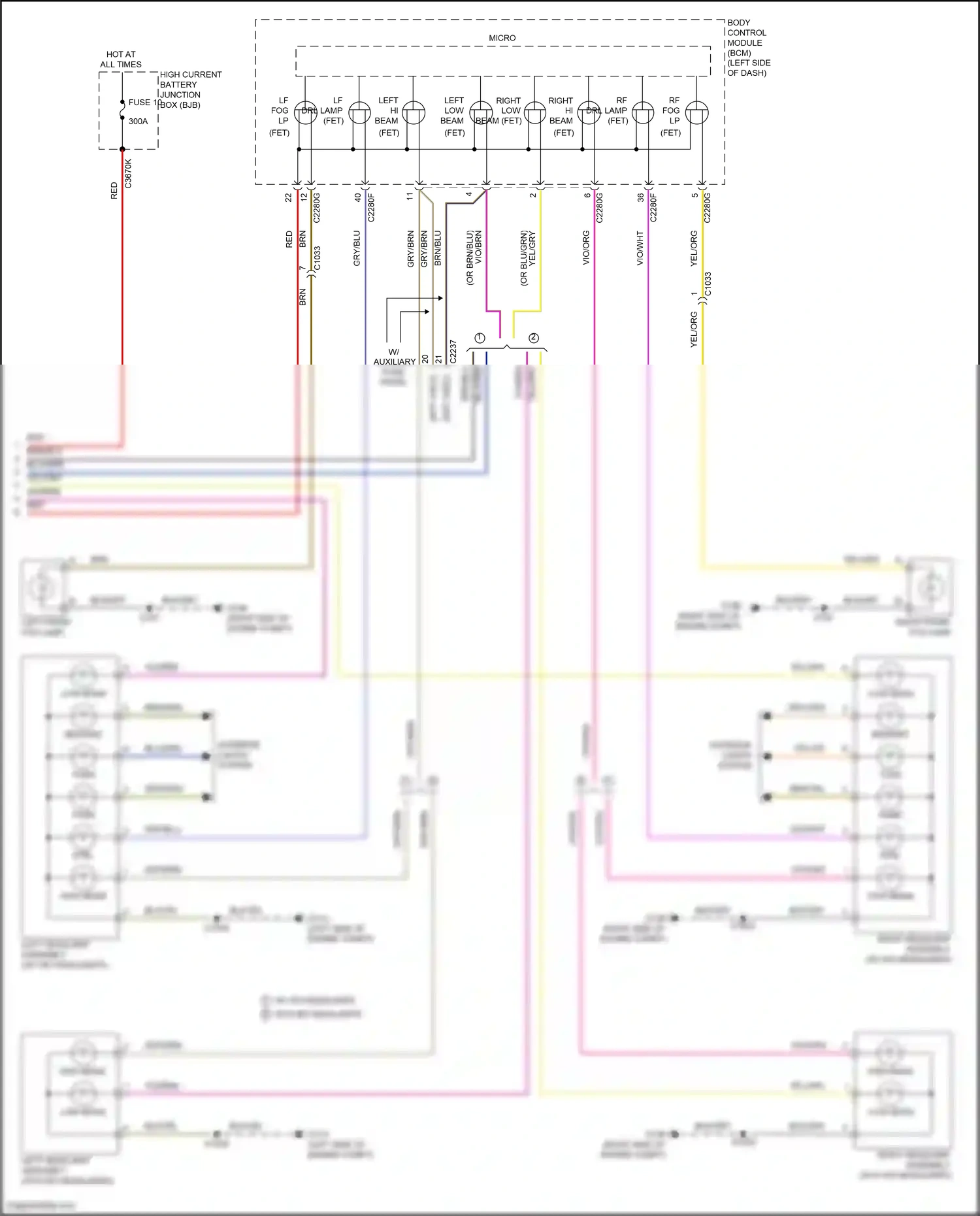 Wiring diagram low beam for Ford Transit T8 (2023-2024) (1 of 1)