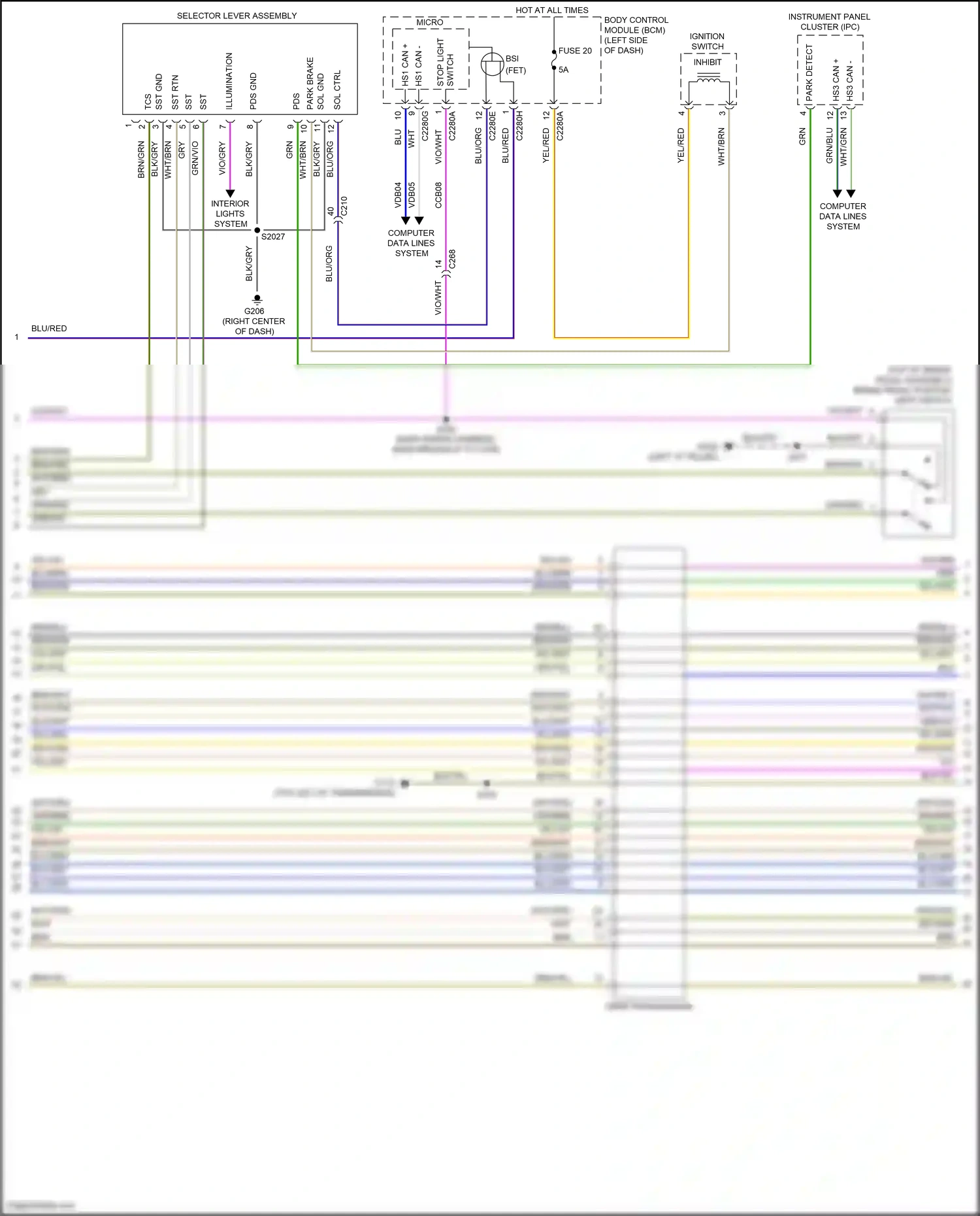 Wiring diagram park detect for Ford Transit T8 (2023-2024) (1 of 3)