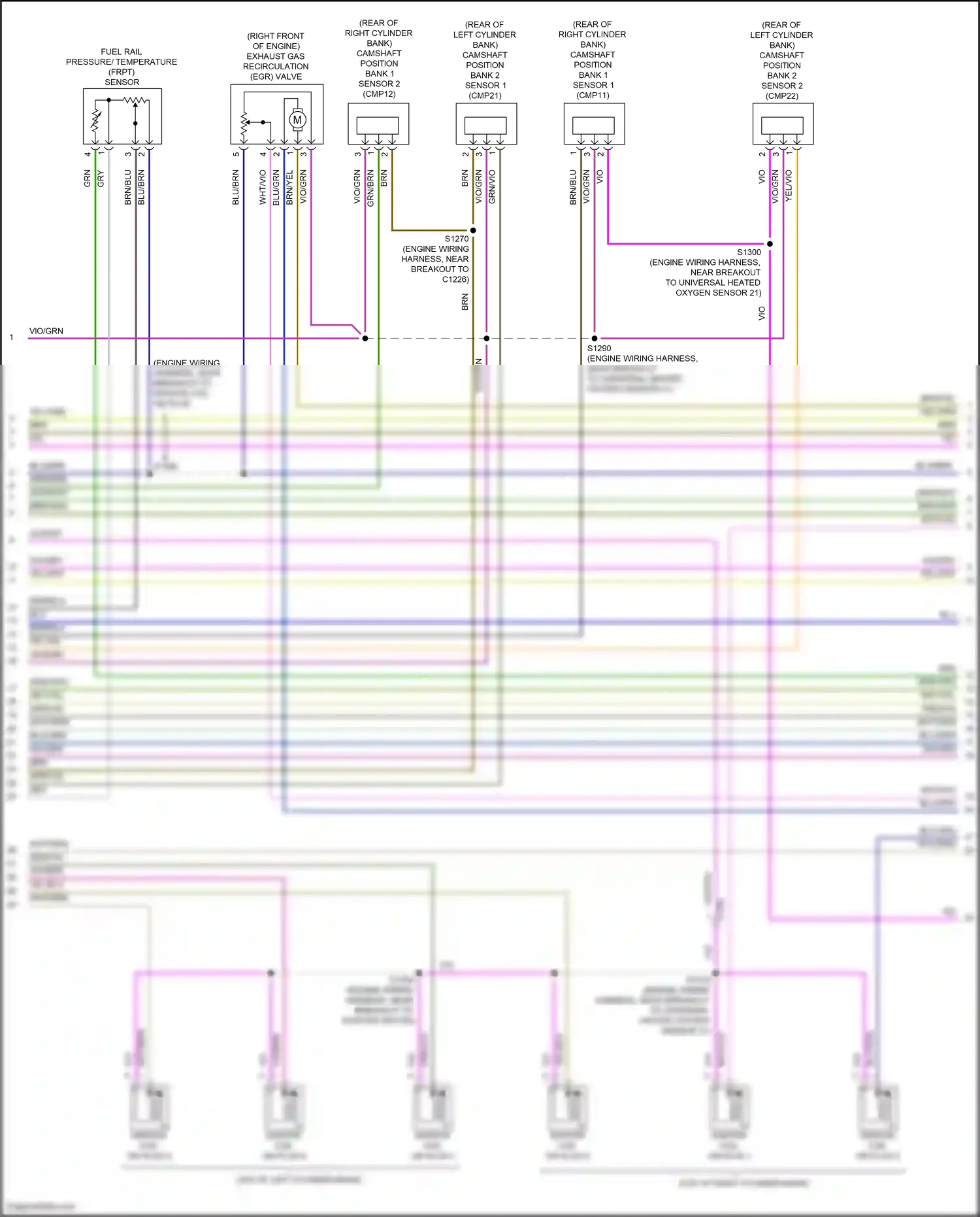 Wiring diagram (right front of engine for Ford Transit T8 (2023-2024) (1 of 2)