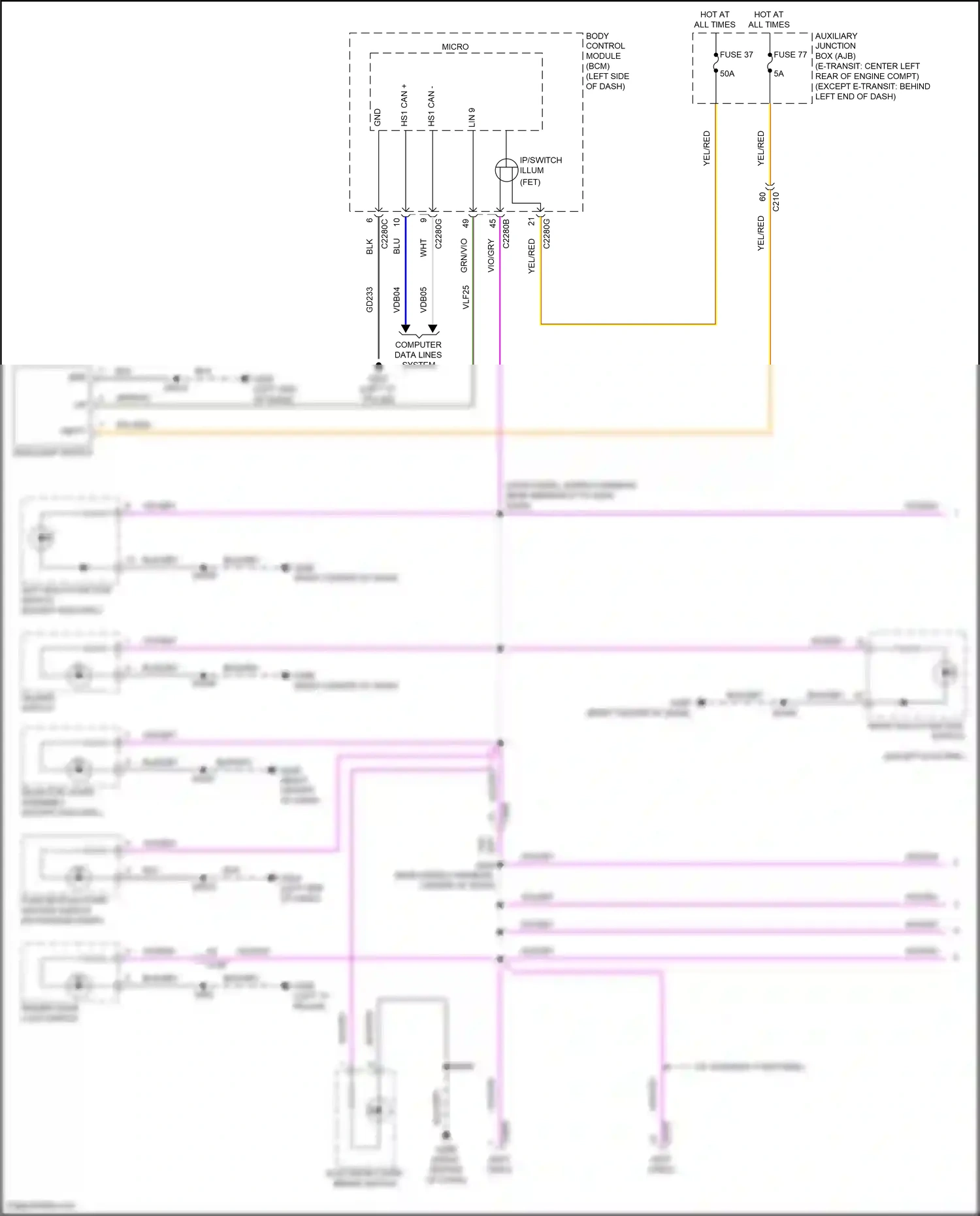 Wiring diagram selector lever assembly for Ford Transit T8 (2023-2024) (3 of 6)