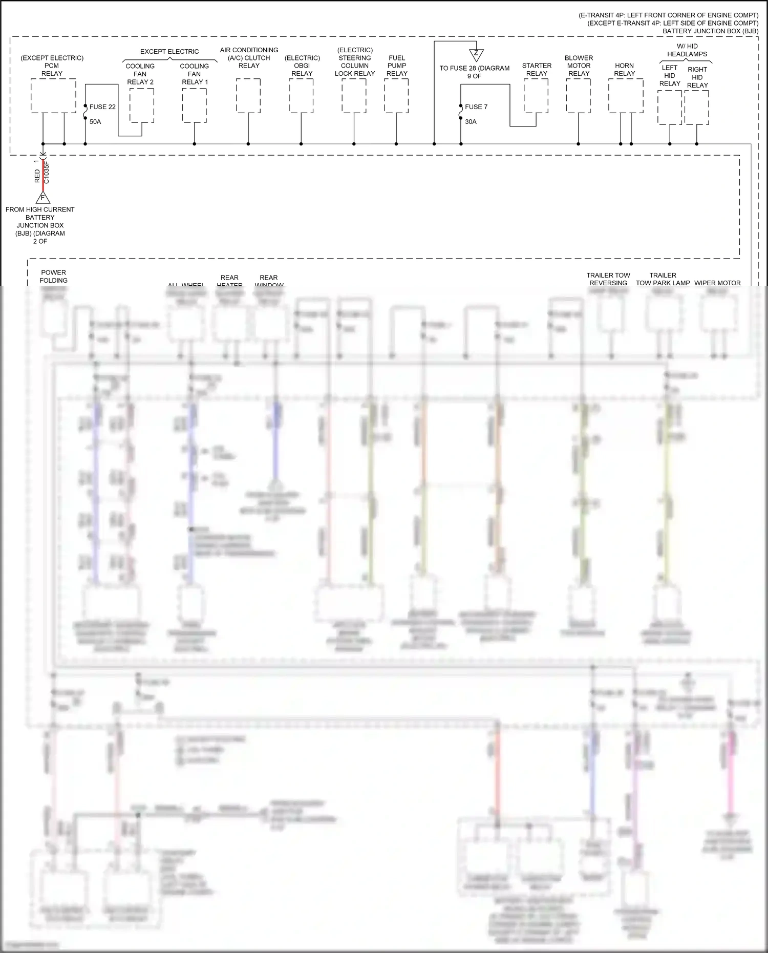 Wiring diagram steering column lock relay for Ford Transit T8 (2023-2024) (2 of 2)