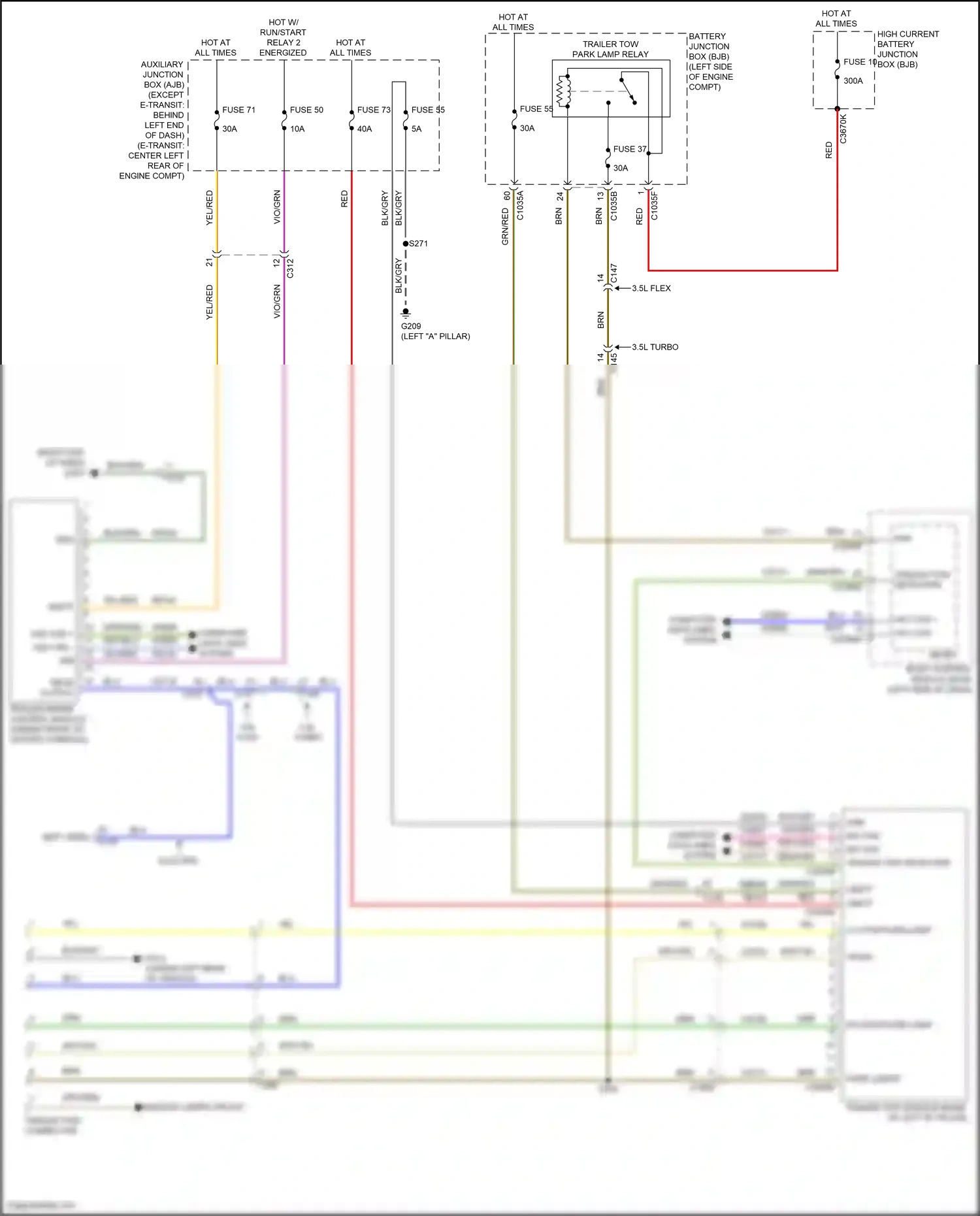 Wiring diagram tbcm output for Ford Transit T8 (2023-2024) (1 of 1)