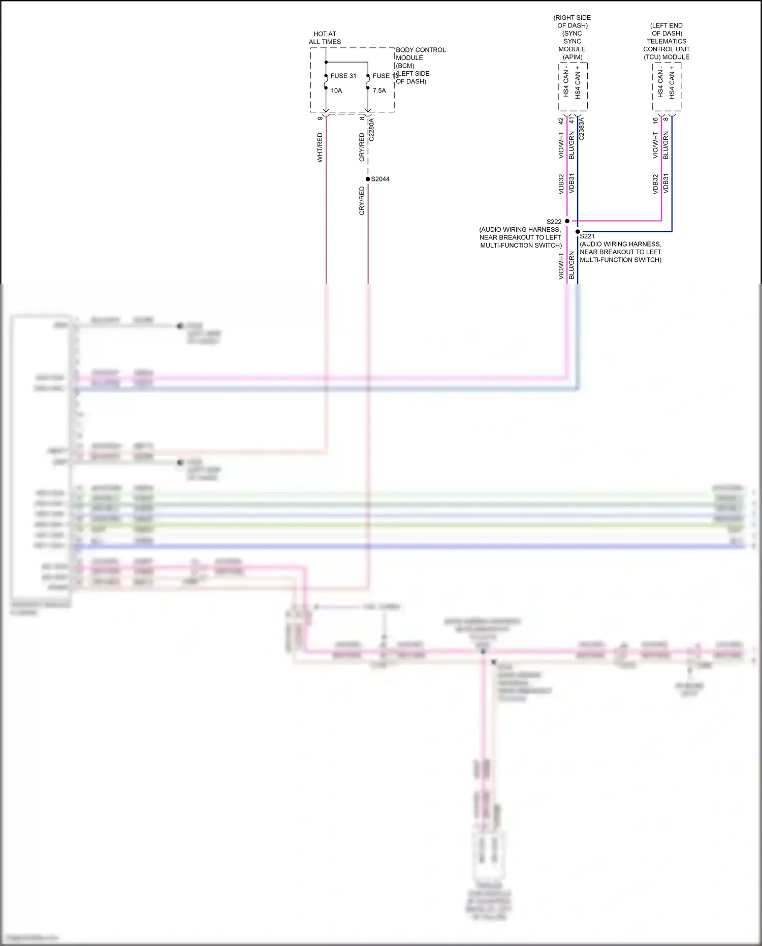 Wiring diagram trailer tow module for Ford Transit T8 (2023-2024) (1 of 5)