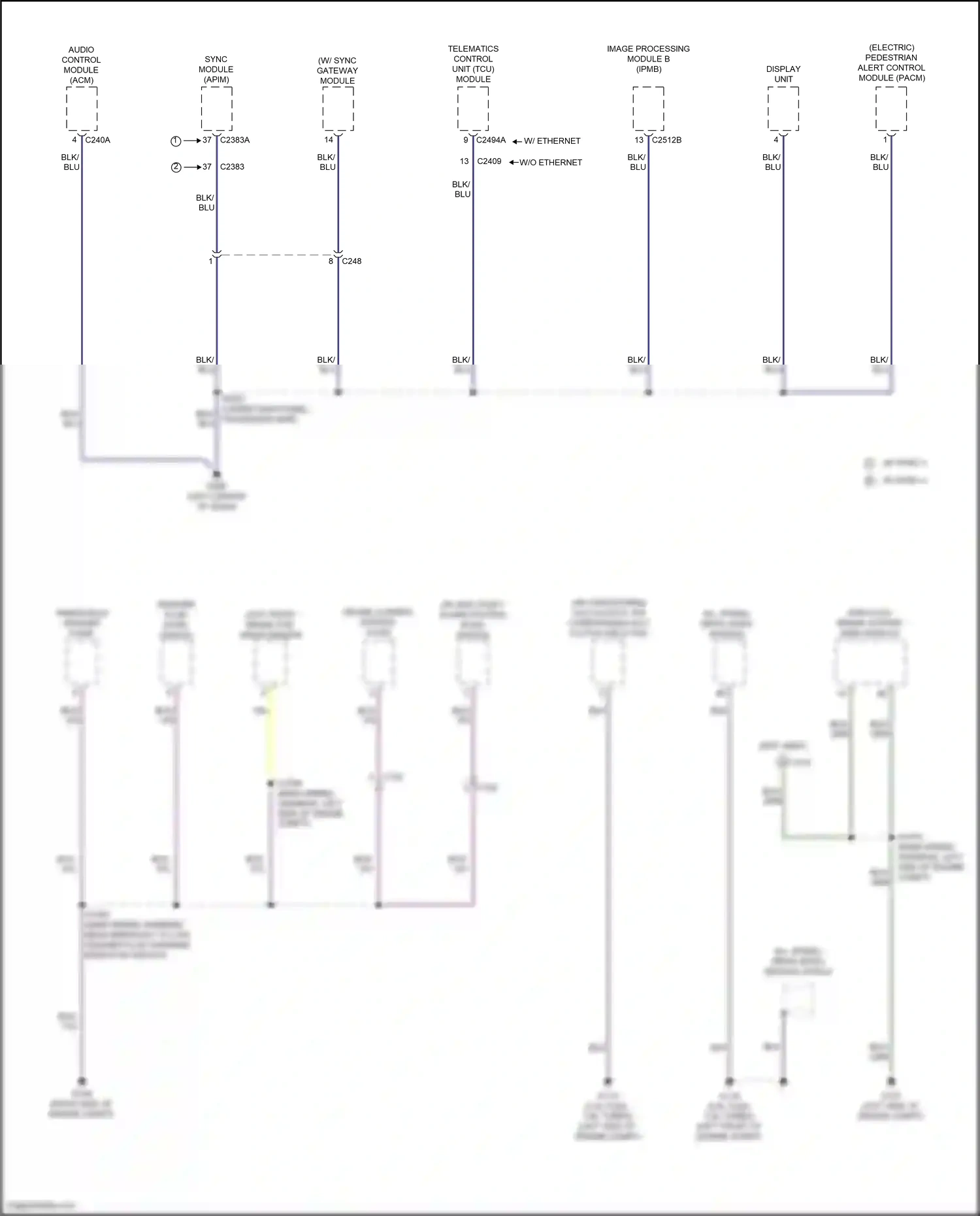 Wiring diagram w/ sync 3 for Ford Transit T8 (2023-2024) (1 of 3)