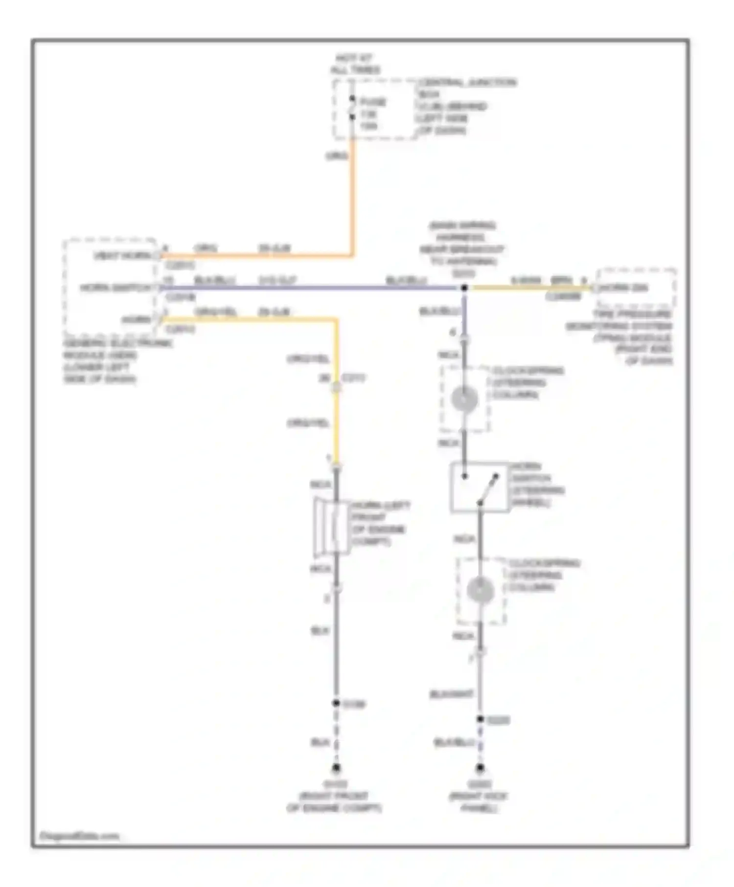 Transit Ford VII (2006-2013): Horn circuit