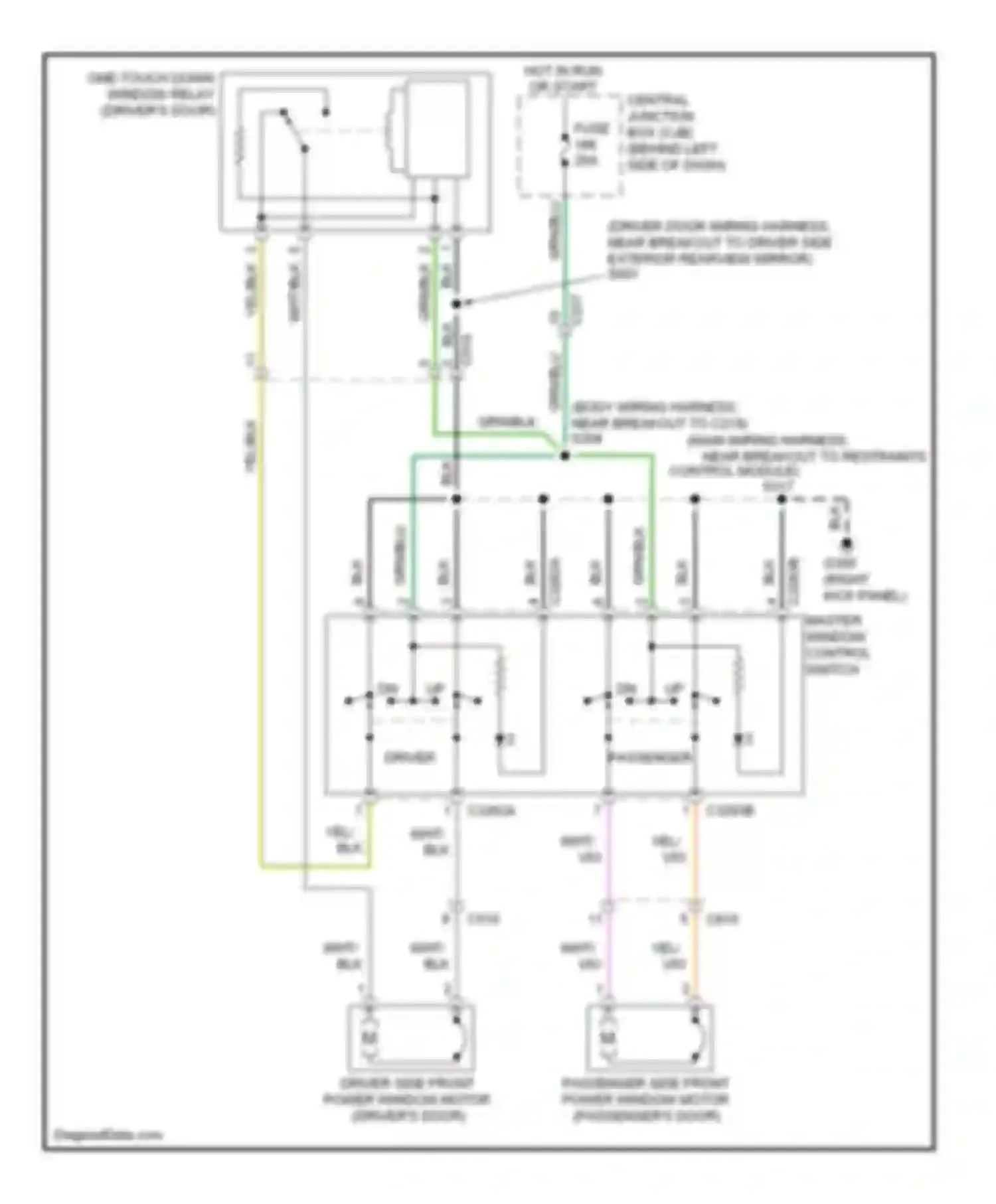 Transit Ford VII (2006-2013): Power windows circuit