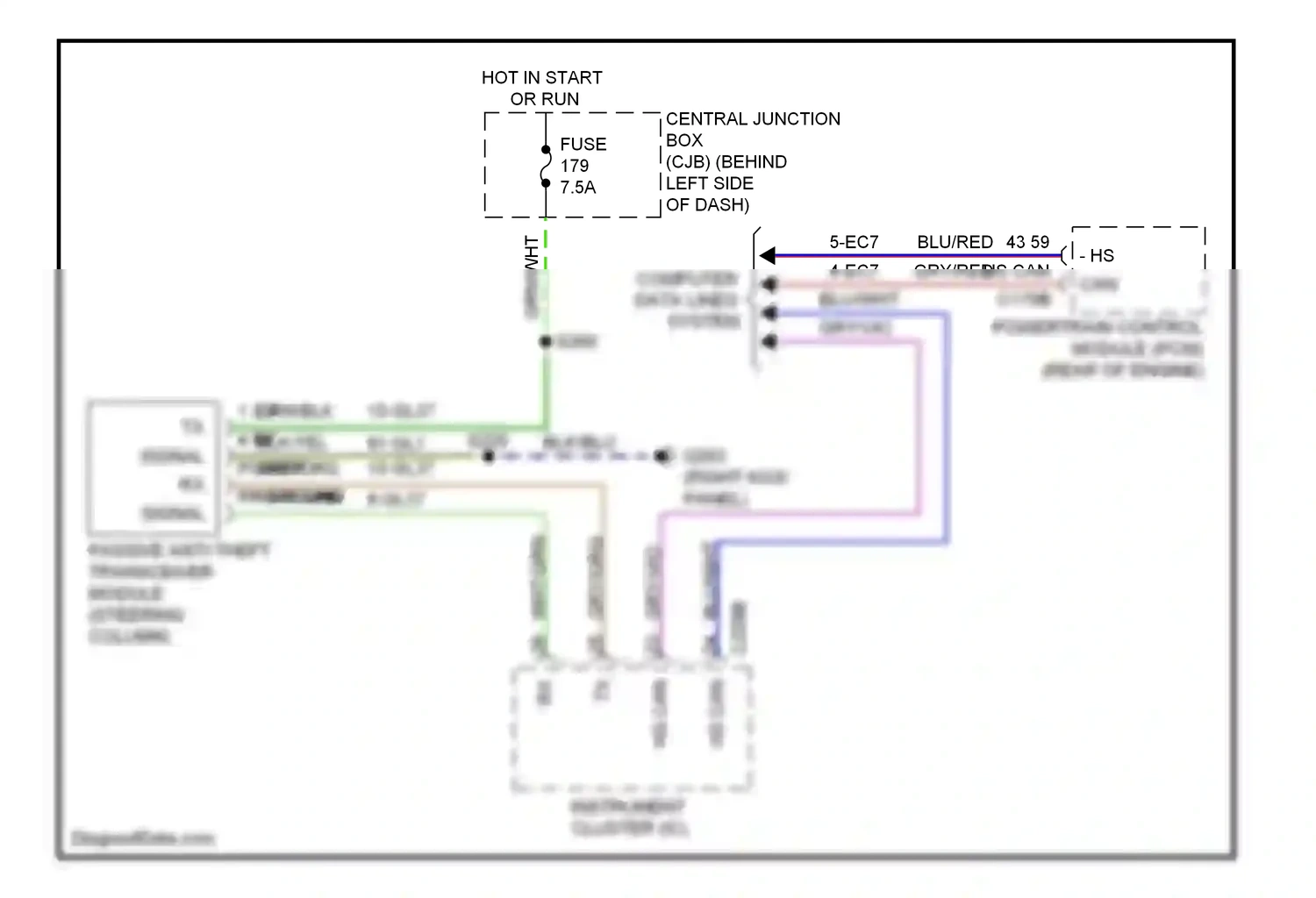 Wiring diagram 43 59 hs can- hs can+ for Ford Transit VII (2006-2013) (3 of 3)