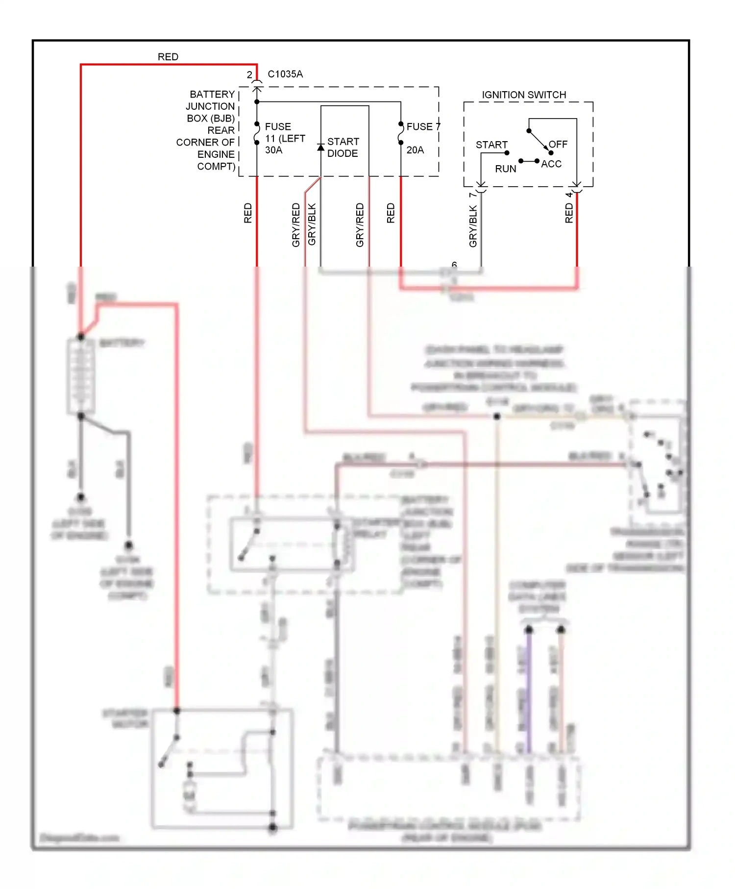 Wiring diagram blu/red for Ford Transit VII (2006-2013) (14 of 16)