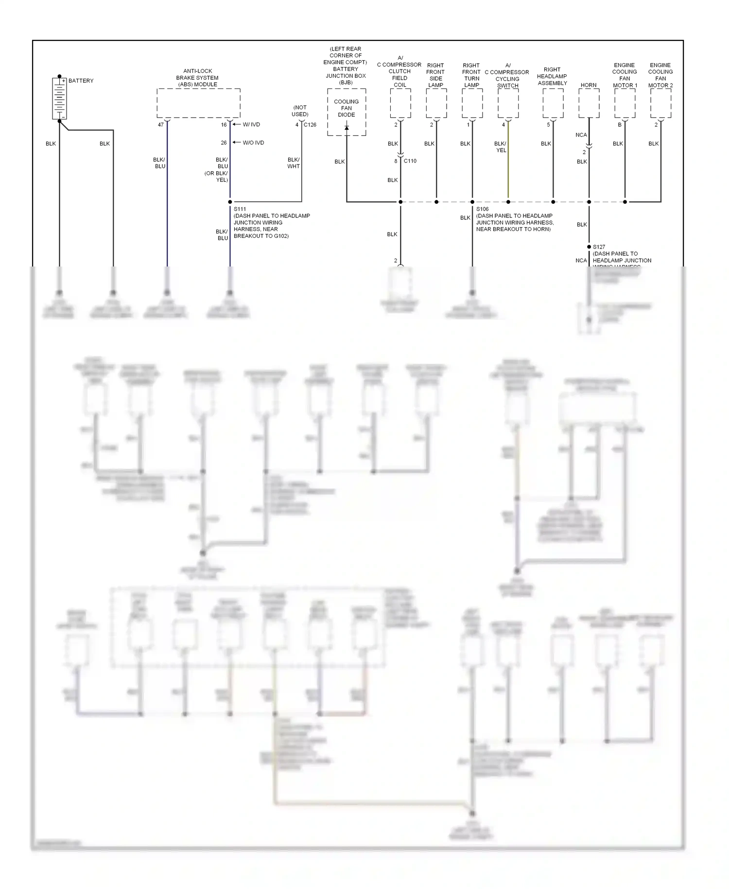 Wiring diagram cooling fan diode for Ford Transit VII (2006-2013) (2 of 3)