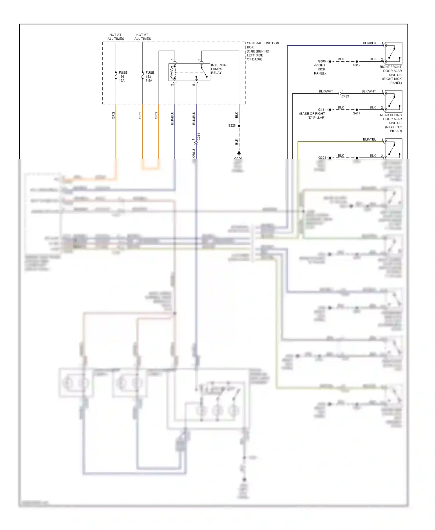 Wiring diagram driver side door lock for Ford Transit VII (2006-2013) (1 of 1)
