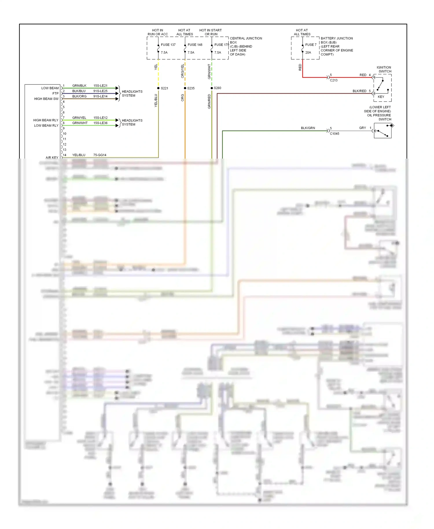 Wiring diagram fuse 137 for Ford Transit VII (2006-2013) (2 of 3)