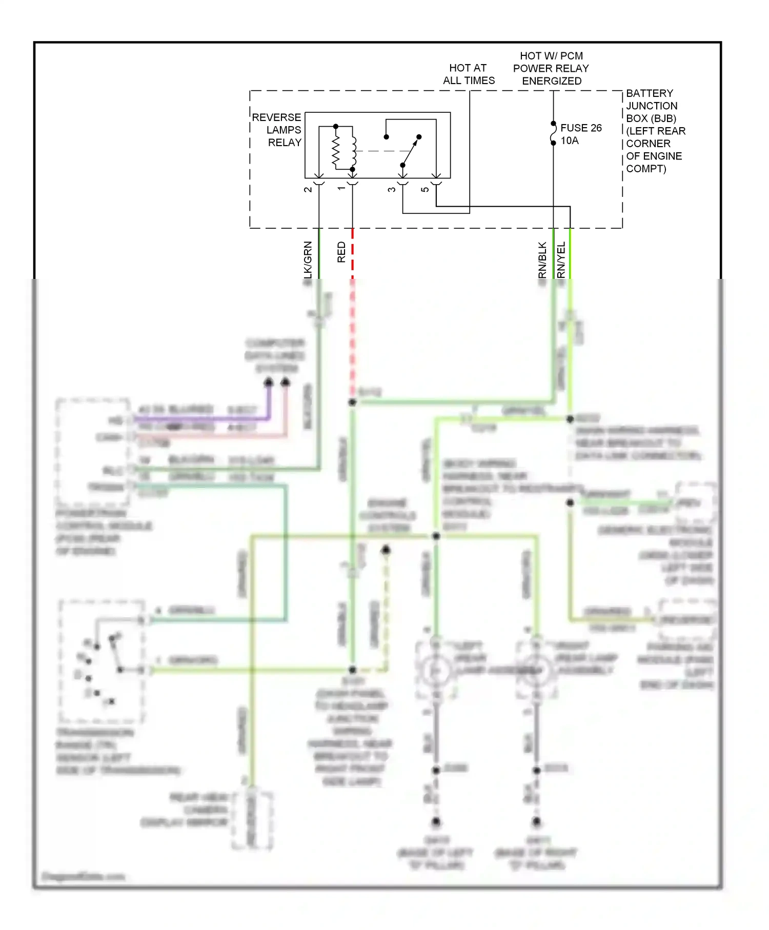 Wiring diagram fuse 26 for Ford Transit VII (2006-2013) (3 of 6)