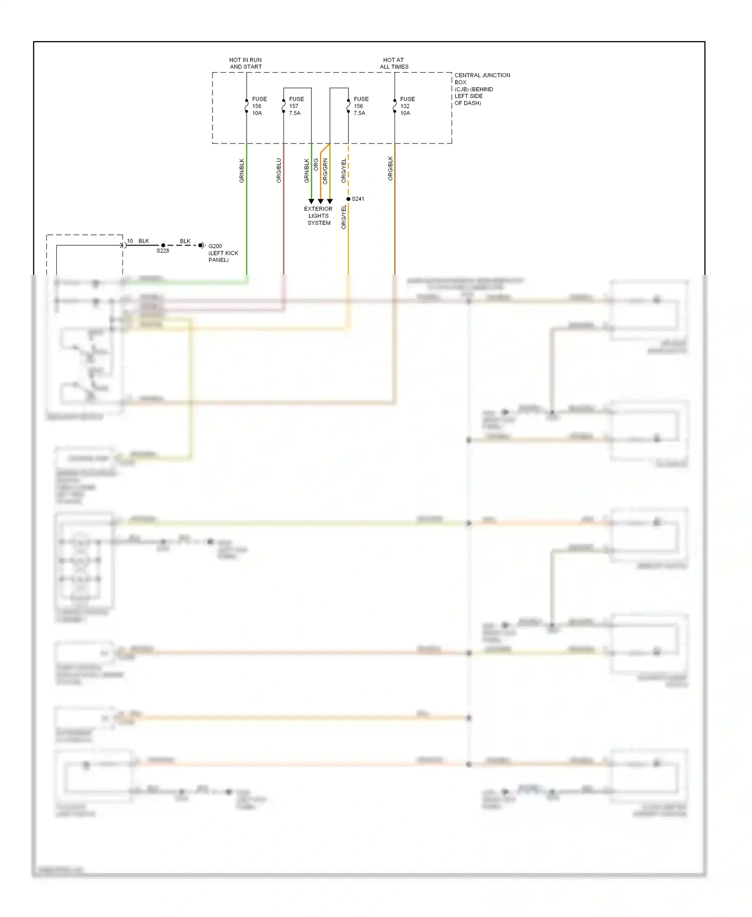Wiring diagram hazard flasher switch for Ford Transit VII (2006-2013) (3 of 3)