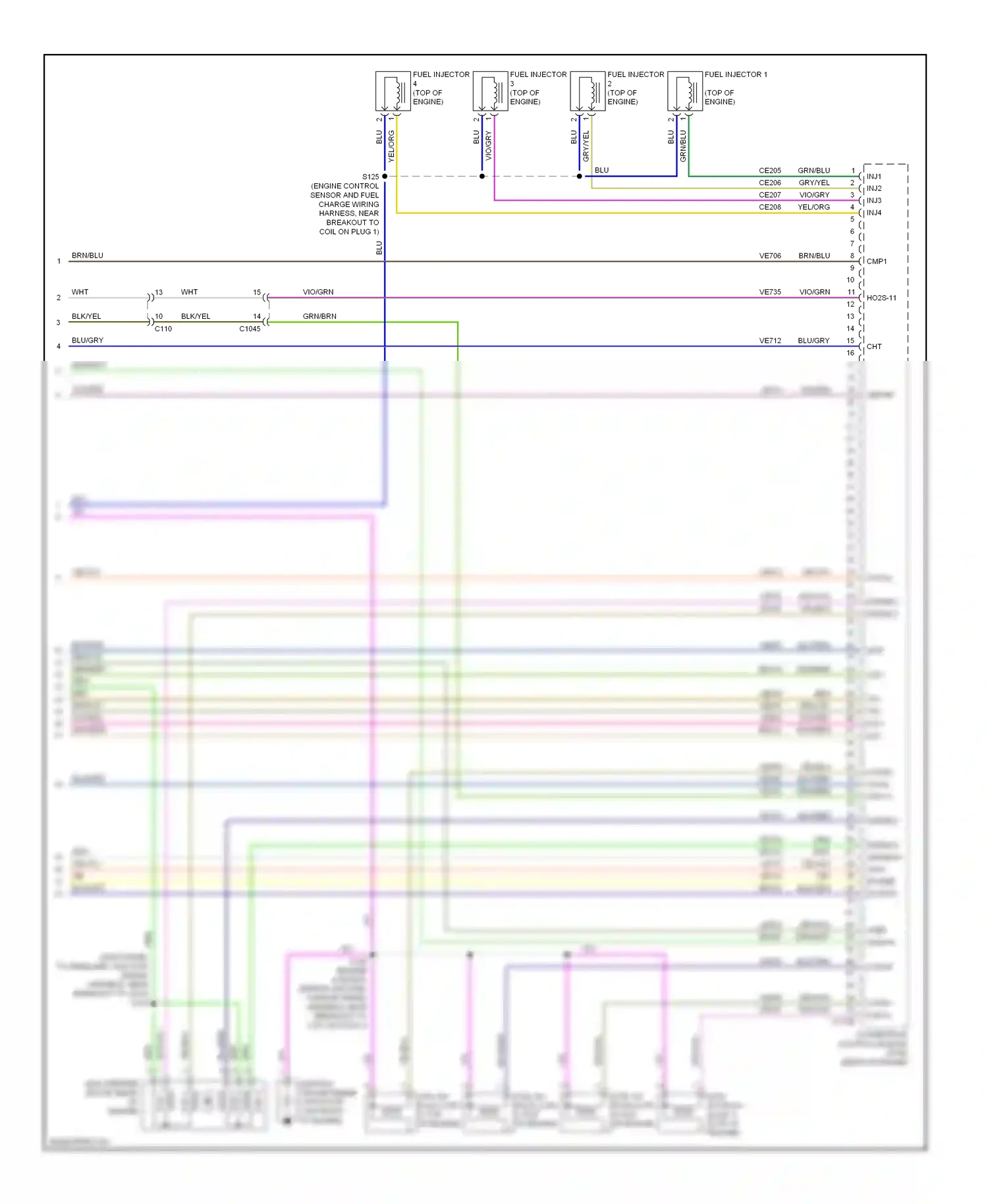 Wiring diagram top of engine) for Ford Transit VII (2006-2013) (1 of 1)