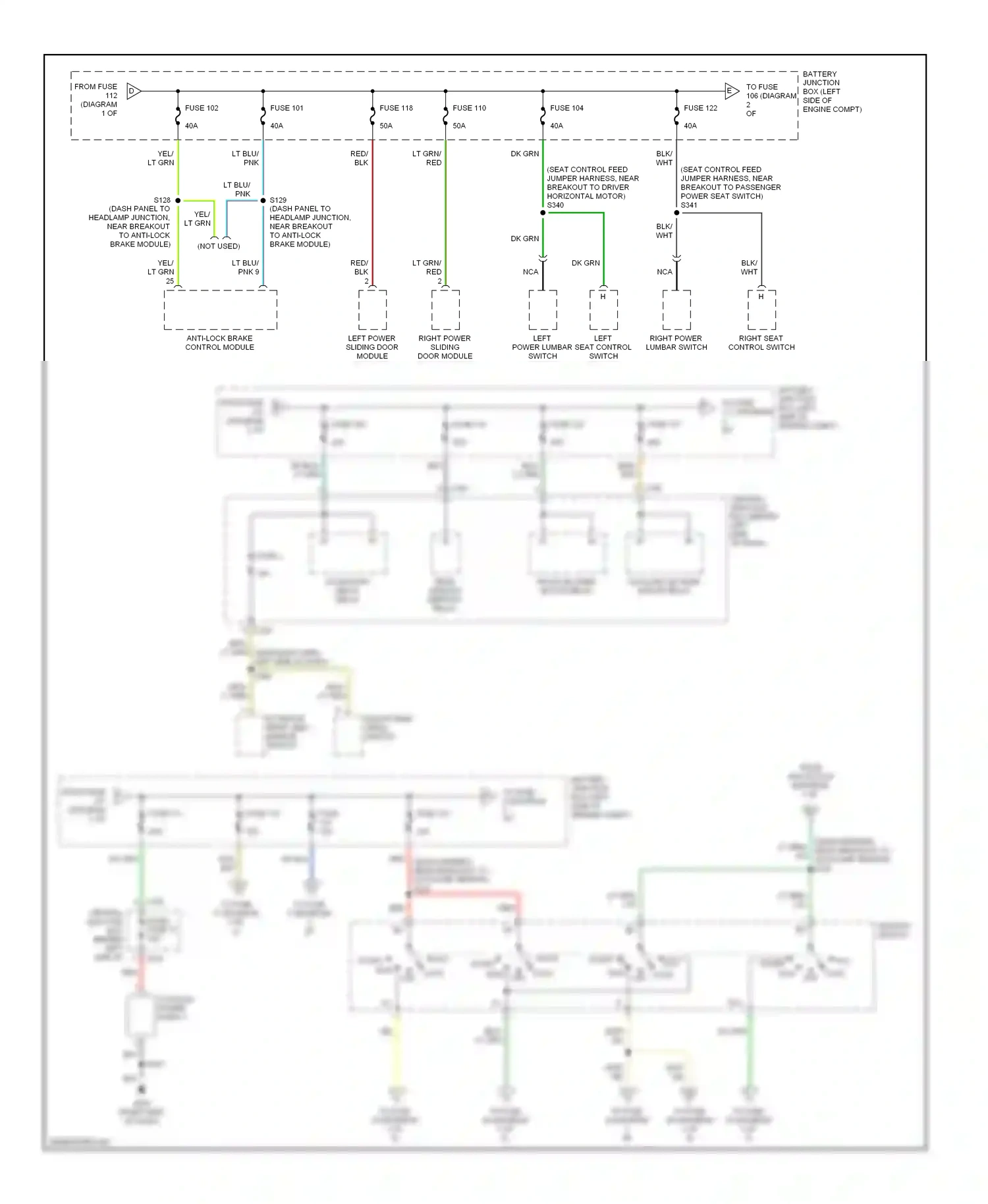 Wiring diagram adjustable pedal switch for Ford Windstar I (1994-2003) (5 of 5)