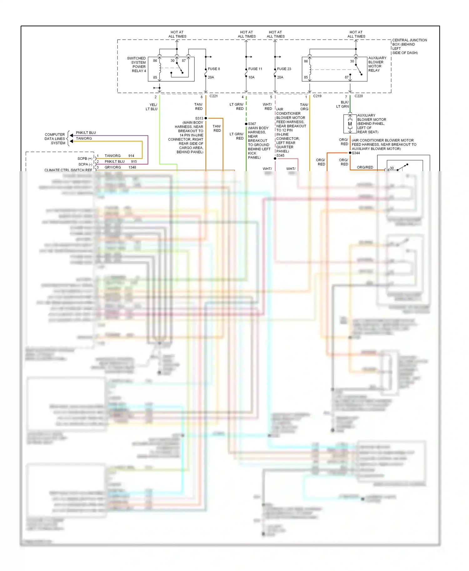 Wiring diagram blk/lt blu for Ford Windstar I (1994-2003) (2 of 2)