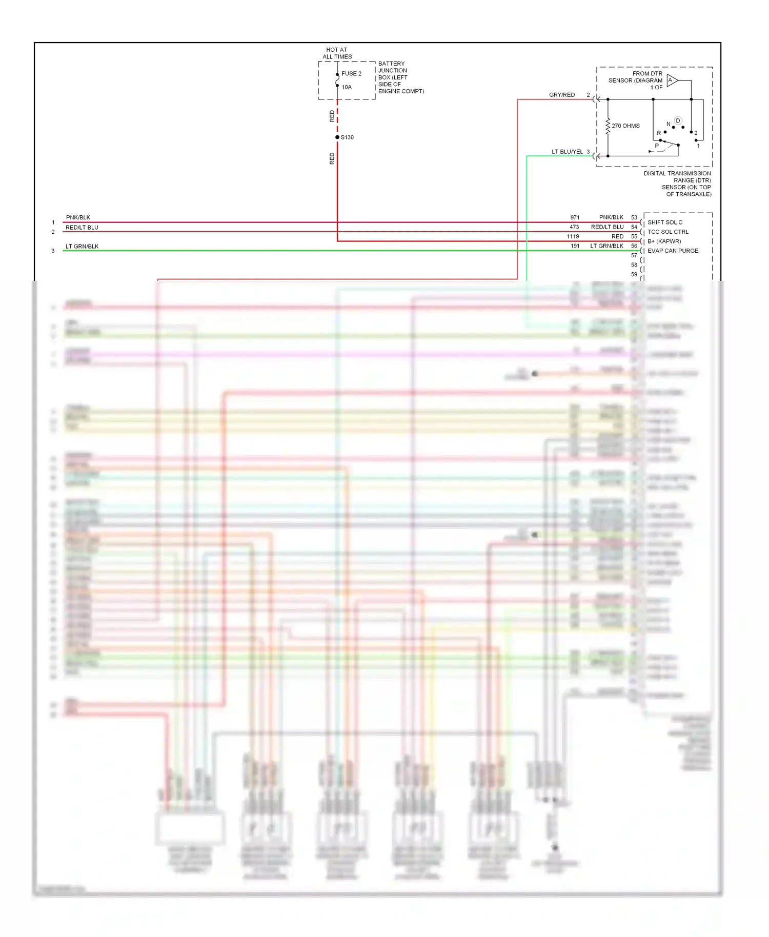 Wiring diagram blk/wht for Ford Windstar I (1994-2003) (8 of 8)