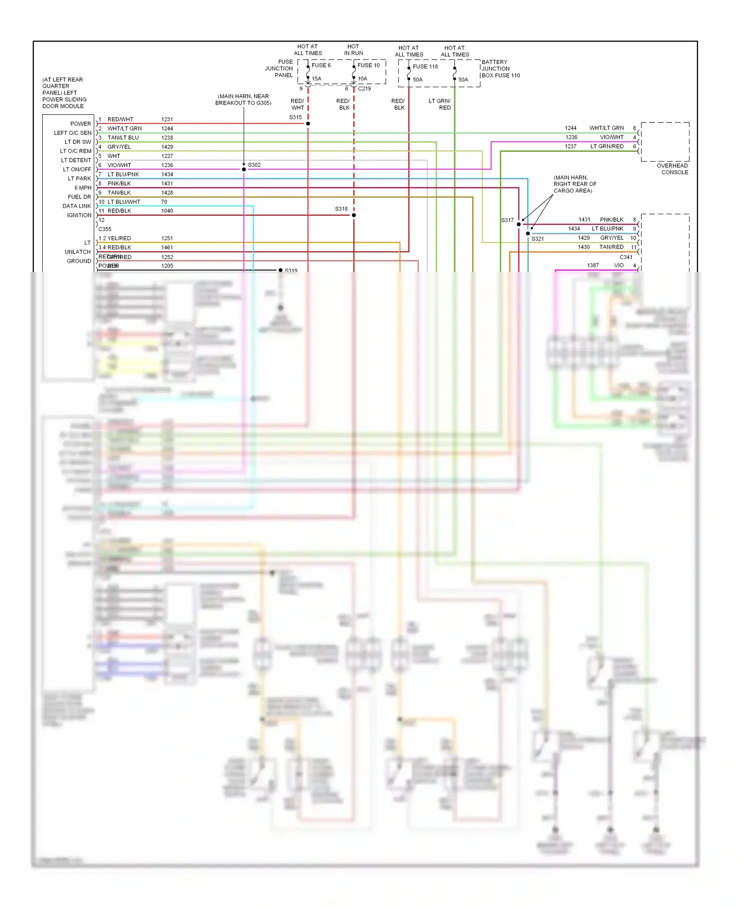 Wiring diagram fuse 10 for Ford Windstar I (1994-2003) (6 of 7)