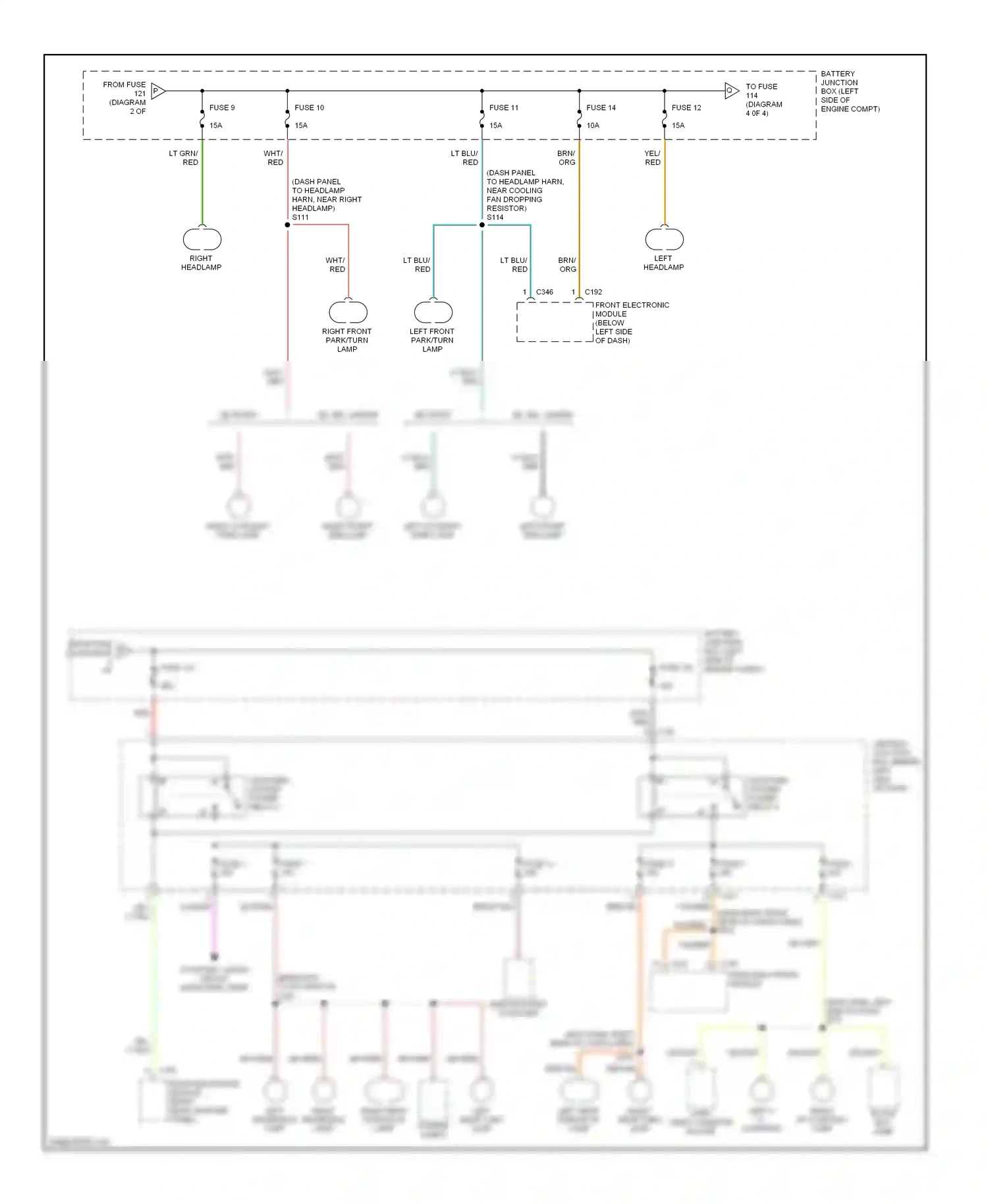 Wiring diagram fuse 103 for Ford Windstar I (1994-2003) (3 of 3)