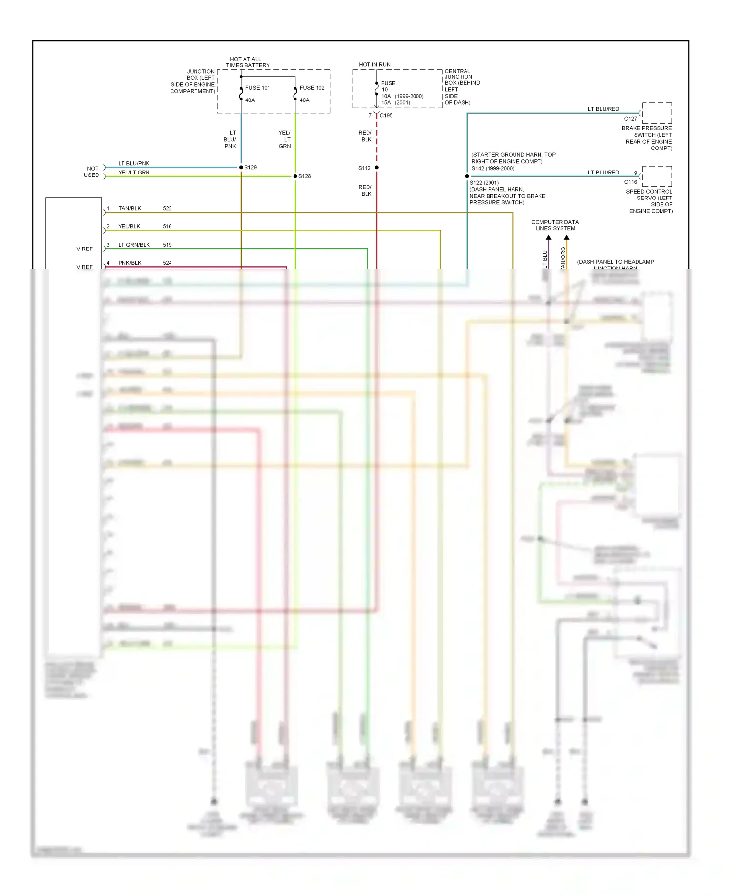 Wiring diagram grn for Ford Windstar I (1994-2003) (1 of 5)