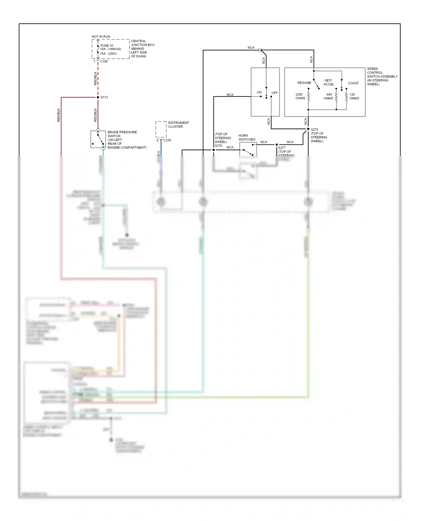 Wiring diagram hot in run for Ford Windstar I (1994-2003) (2 of 7)