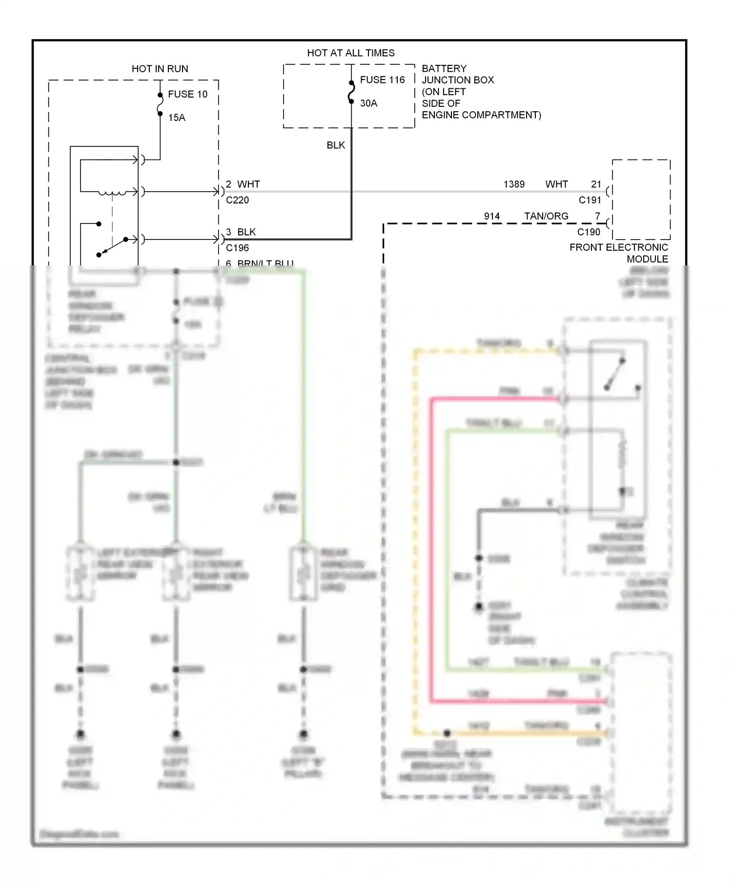 Ford Windstar I (1994-2003) (left kick panel) wiring diagram  (4 of 24)