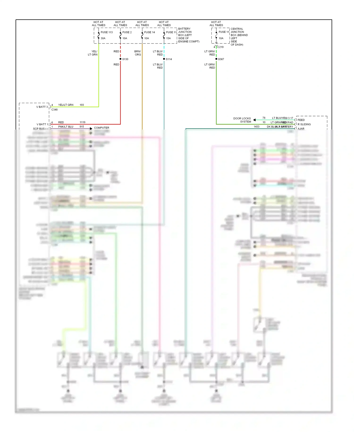 Ford Windstar I (1994-2003) (left kick panel) wiring diagram  (6 of 24)