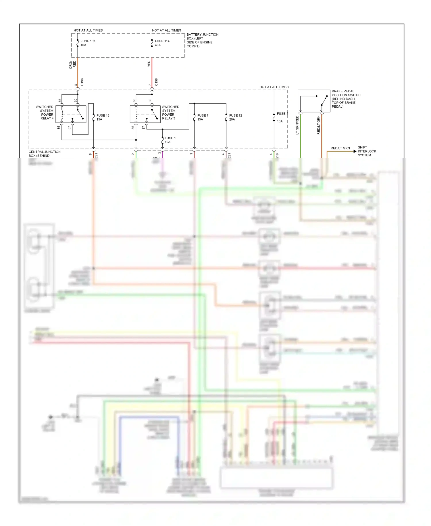 Ford Windstar I (1994-2003) (left kick panel) wiring diagram  (5 of 24)