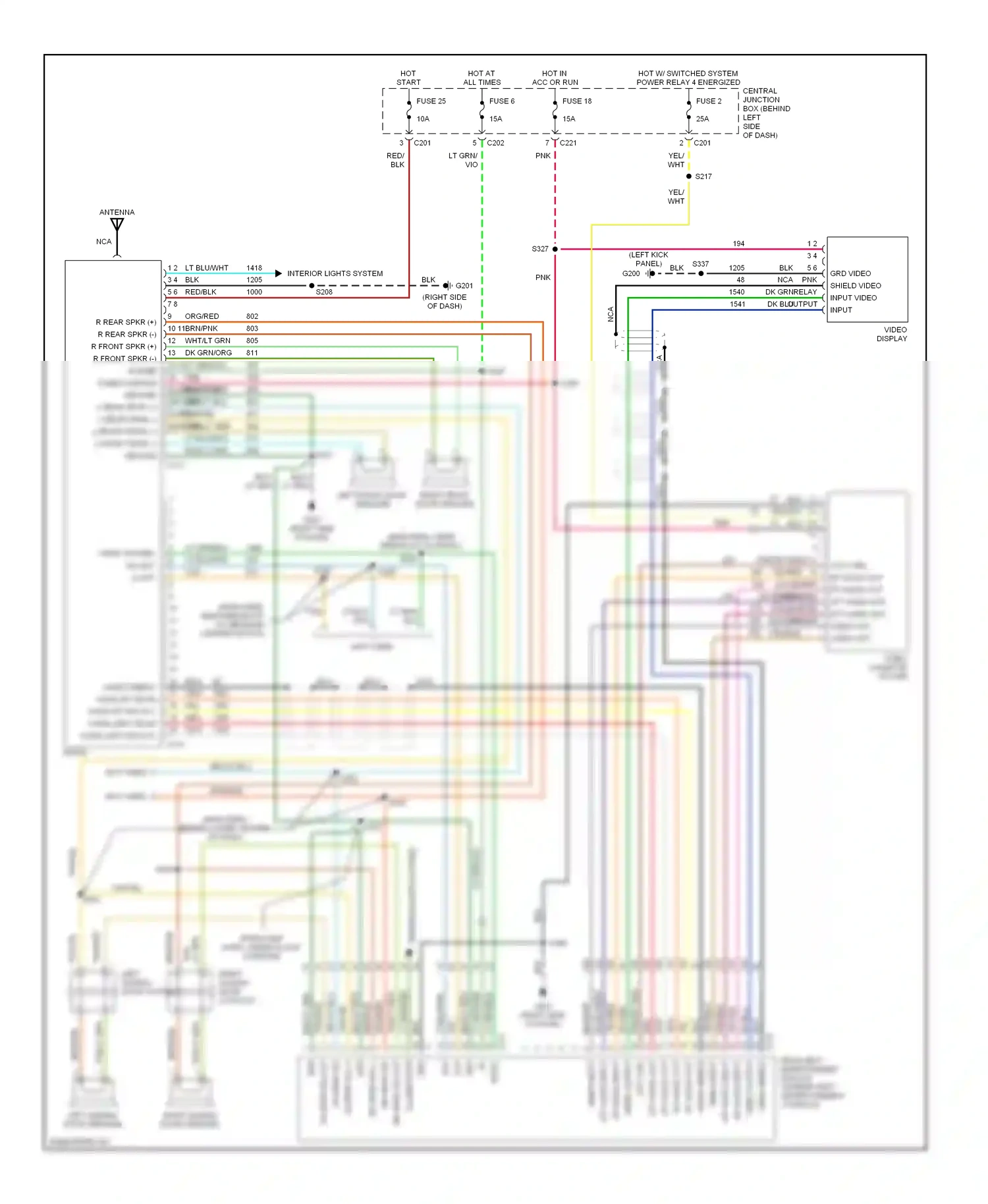Ford Windstar I (1994-2003) (left kick panel) wiring diagram  (23 of 24)