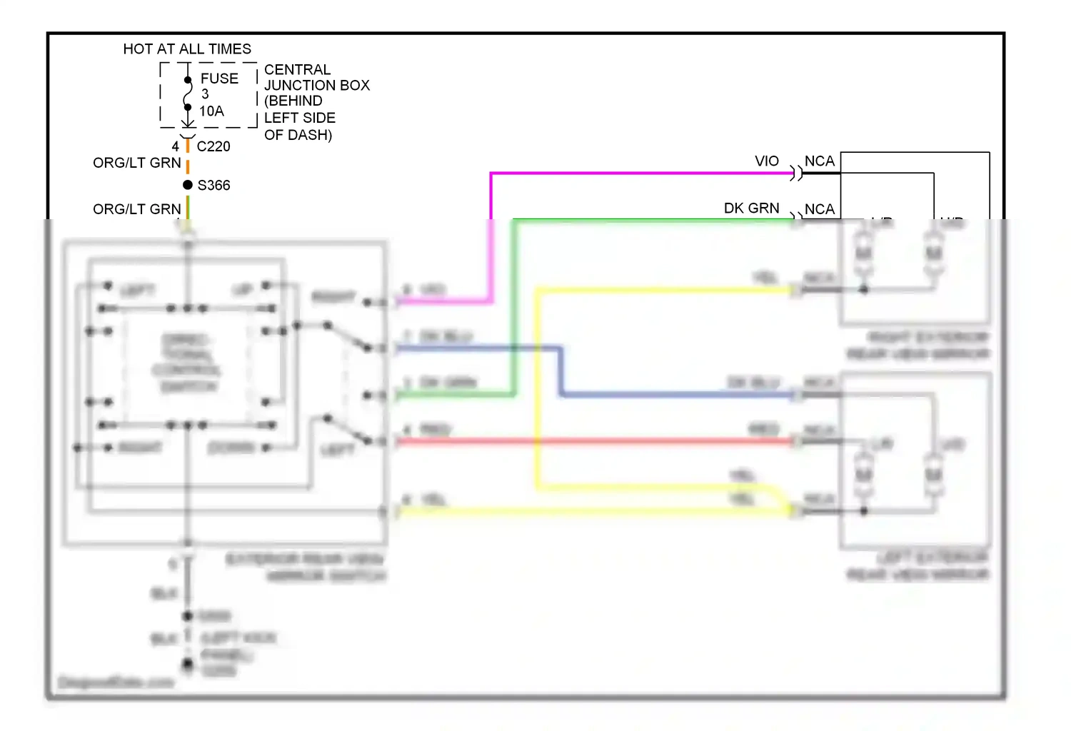 Wiring diagram l/r u/d for Ford Windstar I (1994-2003) (2 of 2)