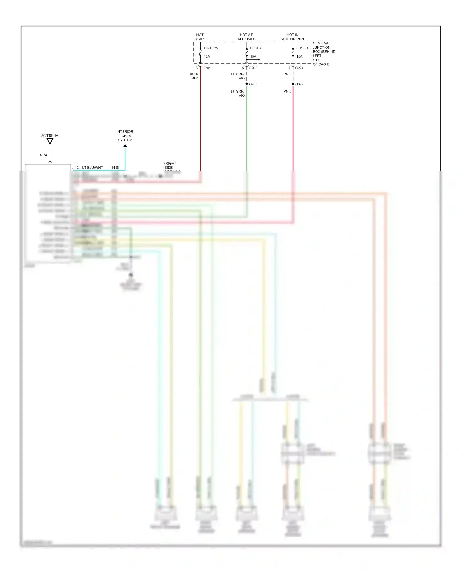 Wiring diagram lt grn for Ford Windstar I (1994-2003) (19 of 25)