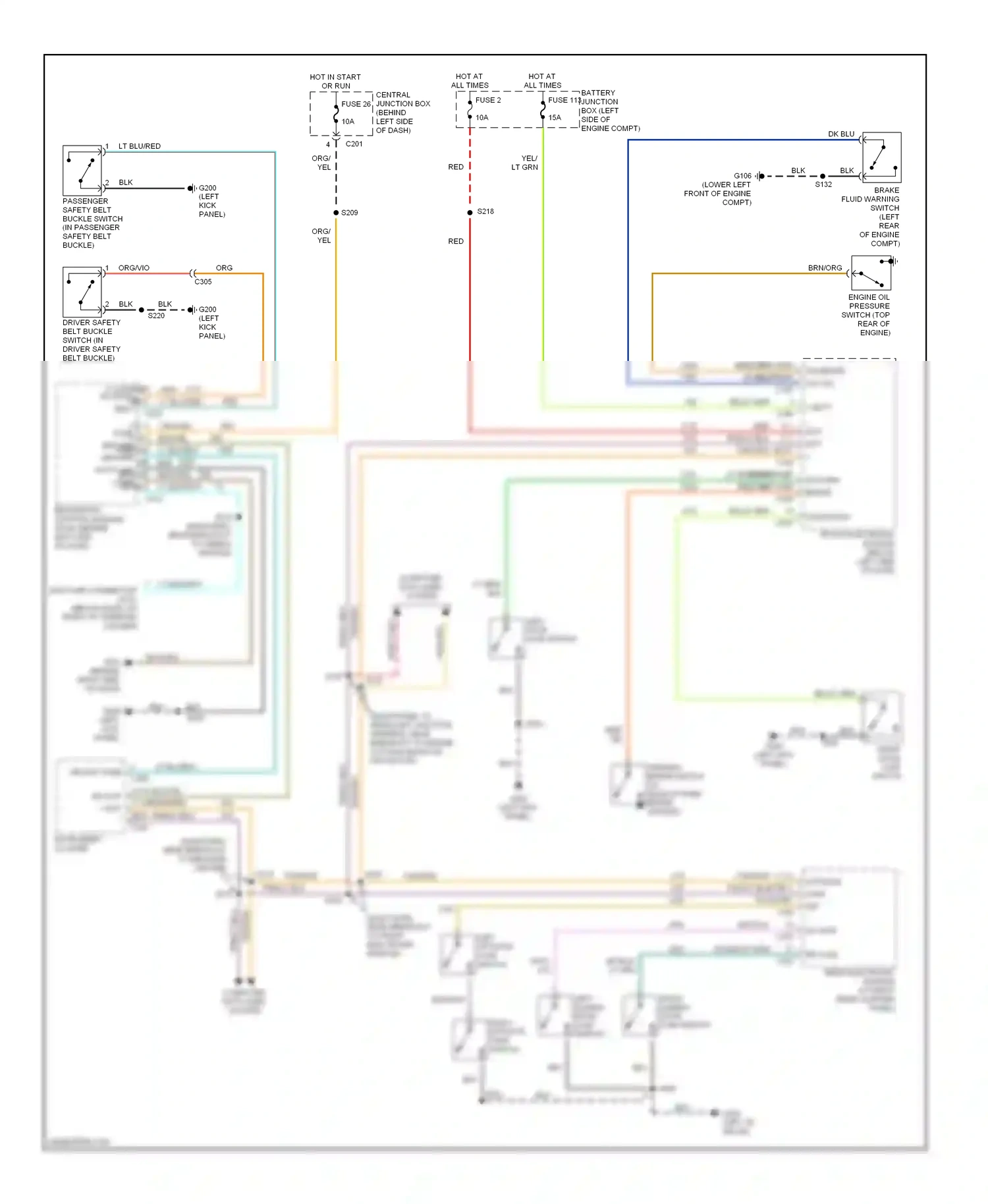 Wiring diagram right liftgate ajar switch for Ford Windstar I (1994-2003) (4 of 4)