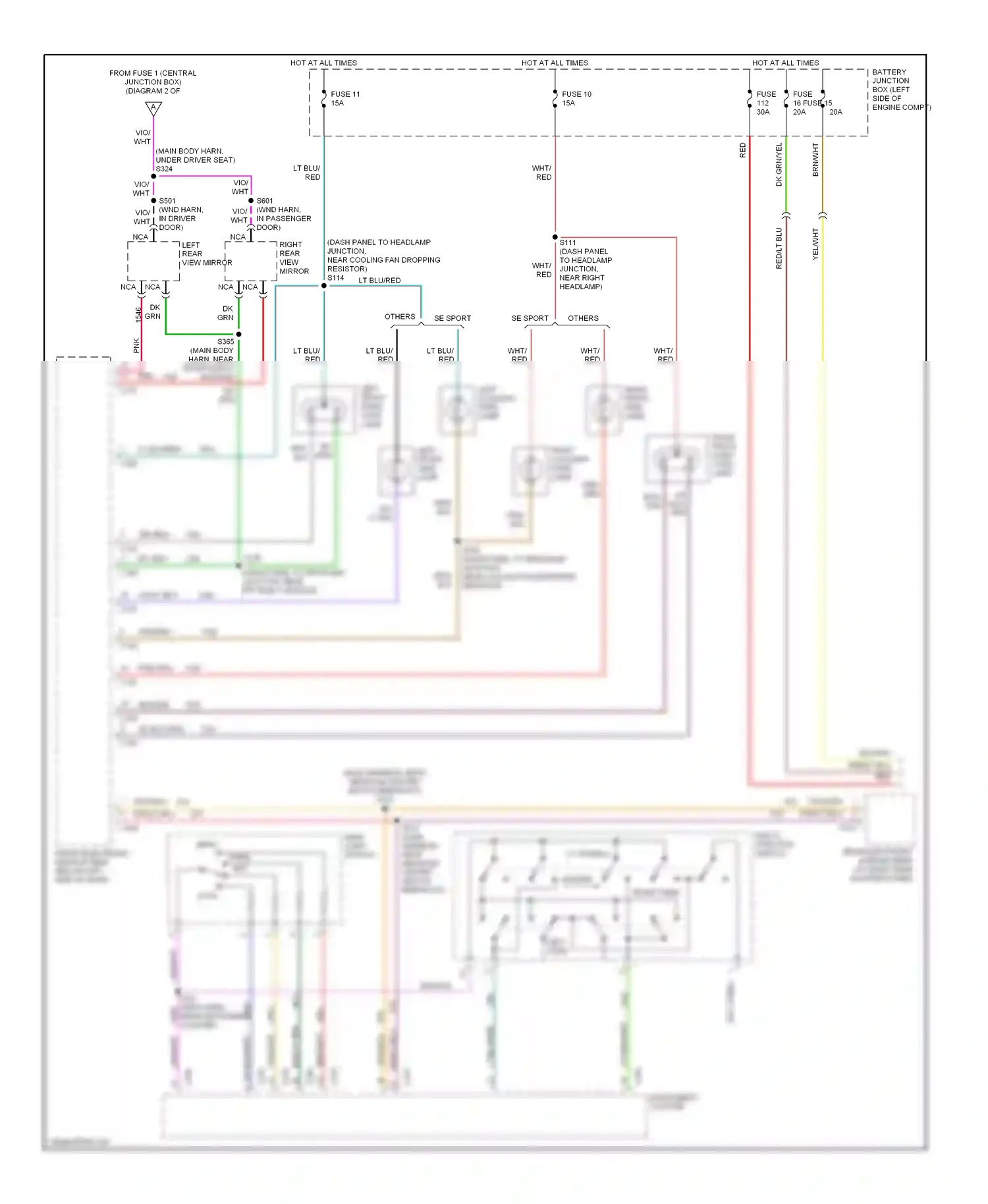 Wiring diagram wht for Ford Windstar I (1994-2003) (12 of 35)