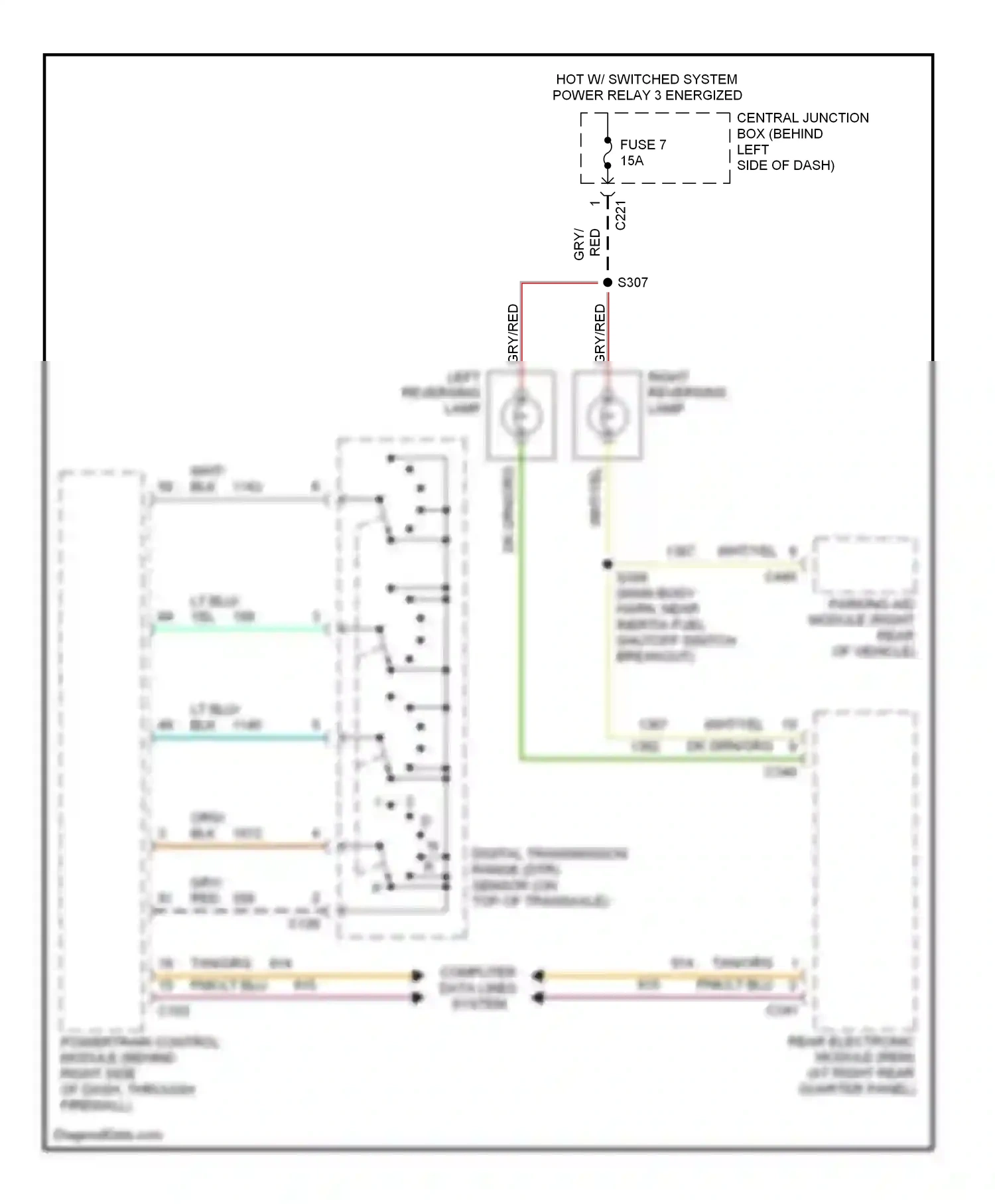Wiring diagram wht/yel for Ford Windstar I (1994-2003) (2 of 9)