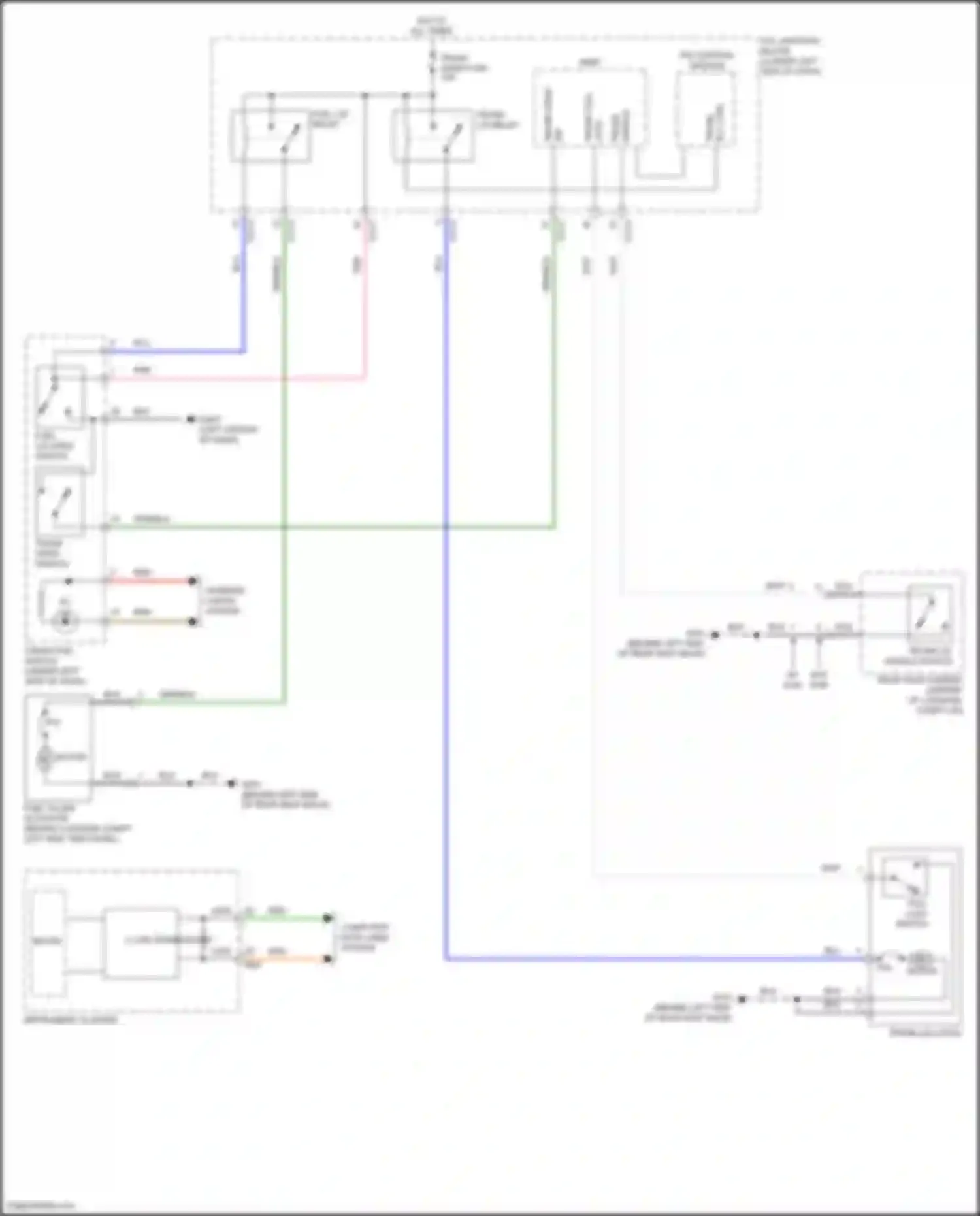 G70 Genesis I facelift (2020-2024): Trunk & fuel door release circuit