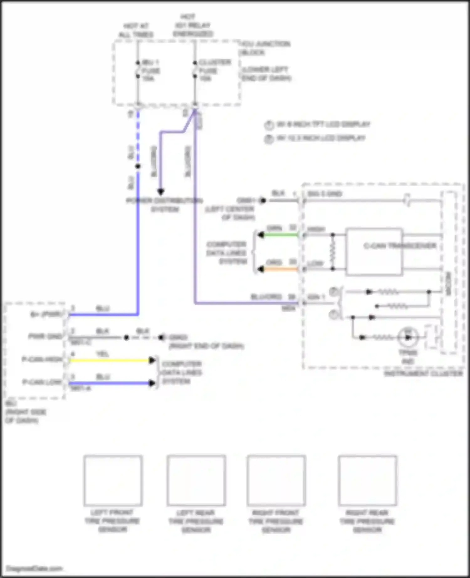 G70 Genesis I facelift (2020-2024): Tire pressure monitoring circuit